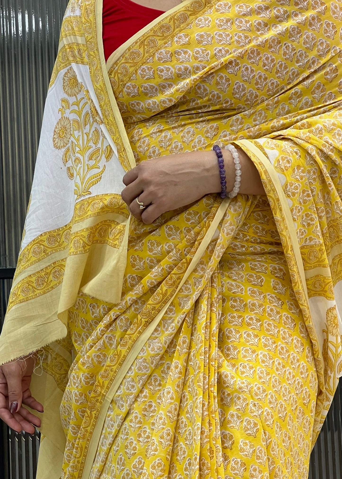SUNAINA_Heritage Sanganeri Hand Block Printed Pure Cotton Saree