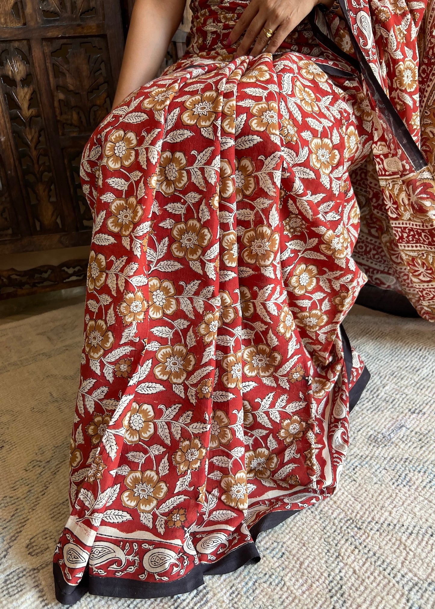 RADHIKA_Heritage Bagru Hand Block Printed Pure Cotton Saree