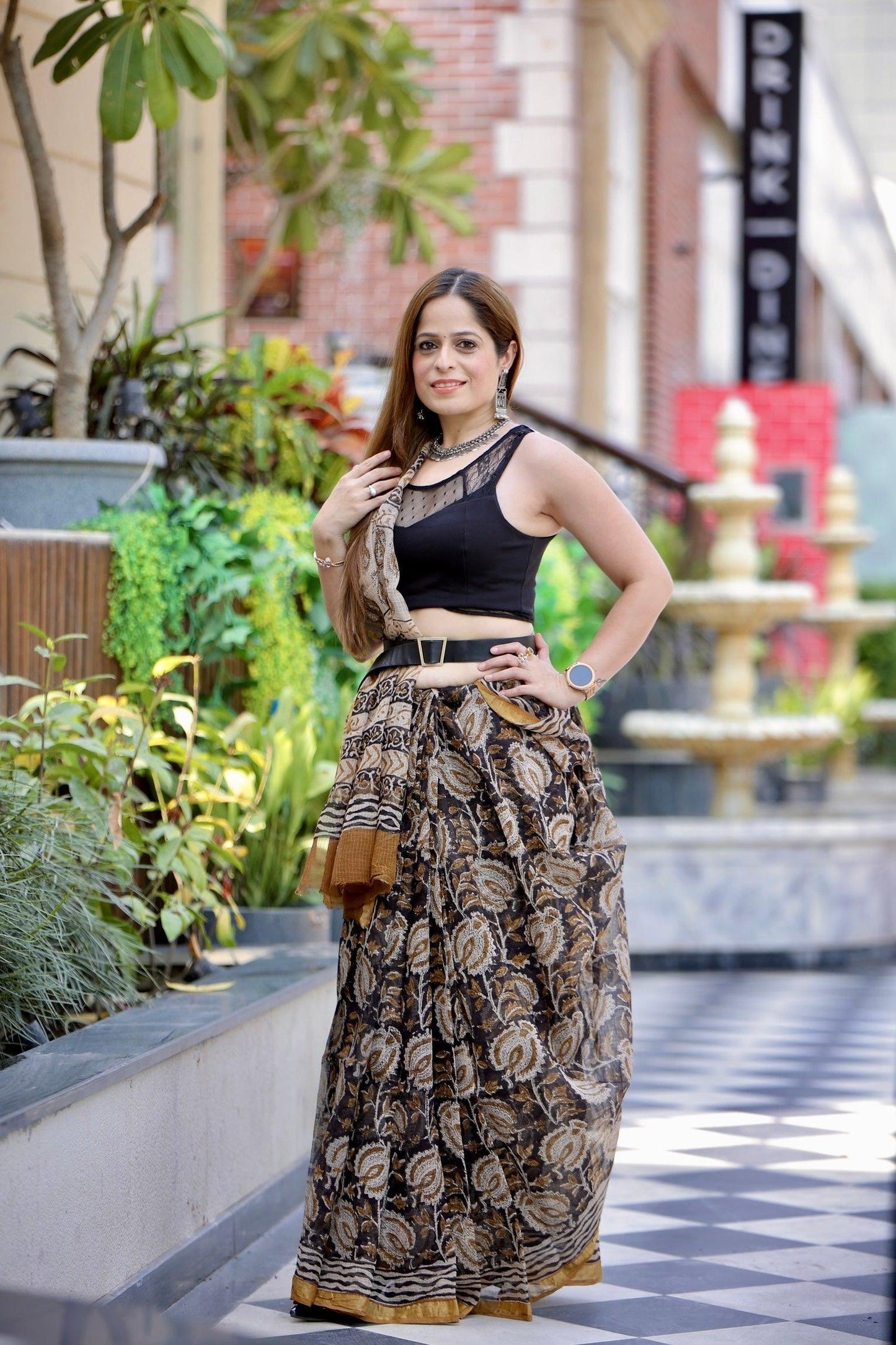 Black_ Kota Doria Saree