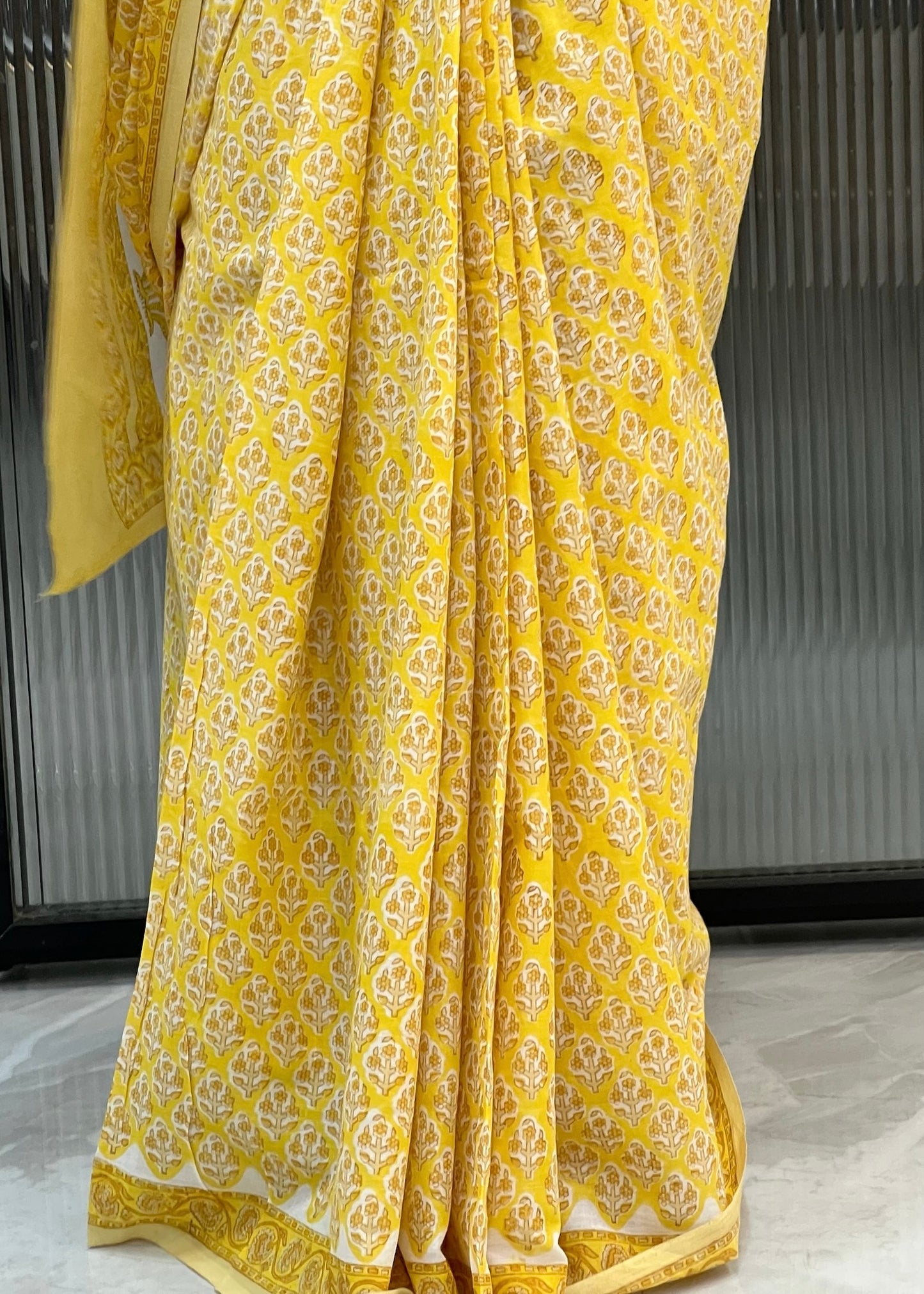SUNAINA_Heritage Sanganeri Hand Block Printed Pure Cotton Saree