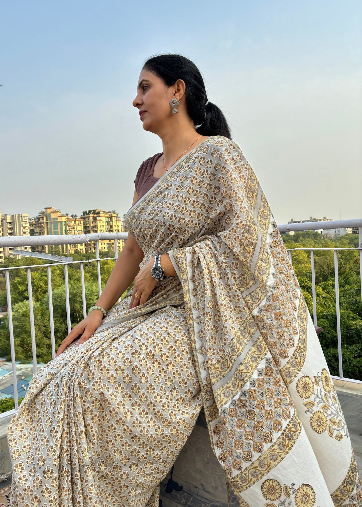 GARIMA_Heritage Sanganeri Hand Block Printed Pure Cotton Saree