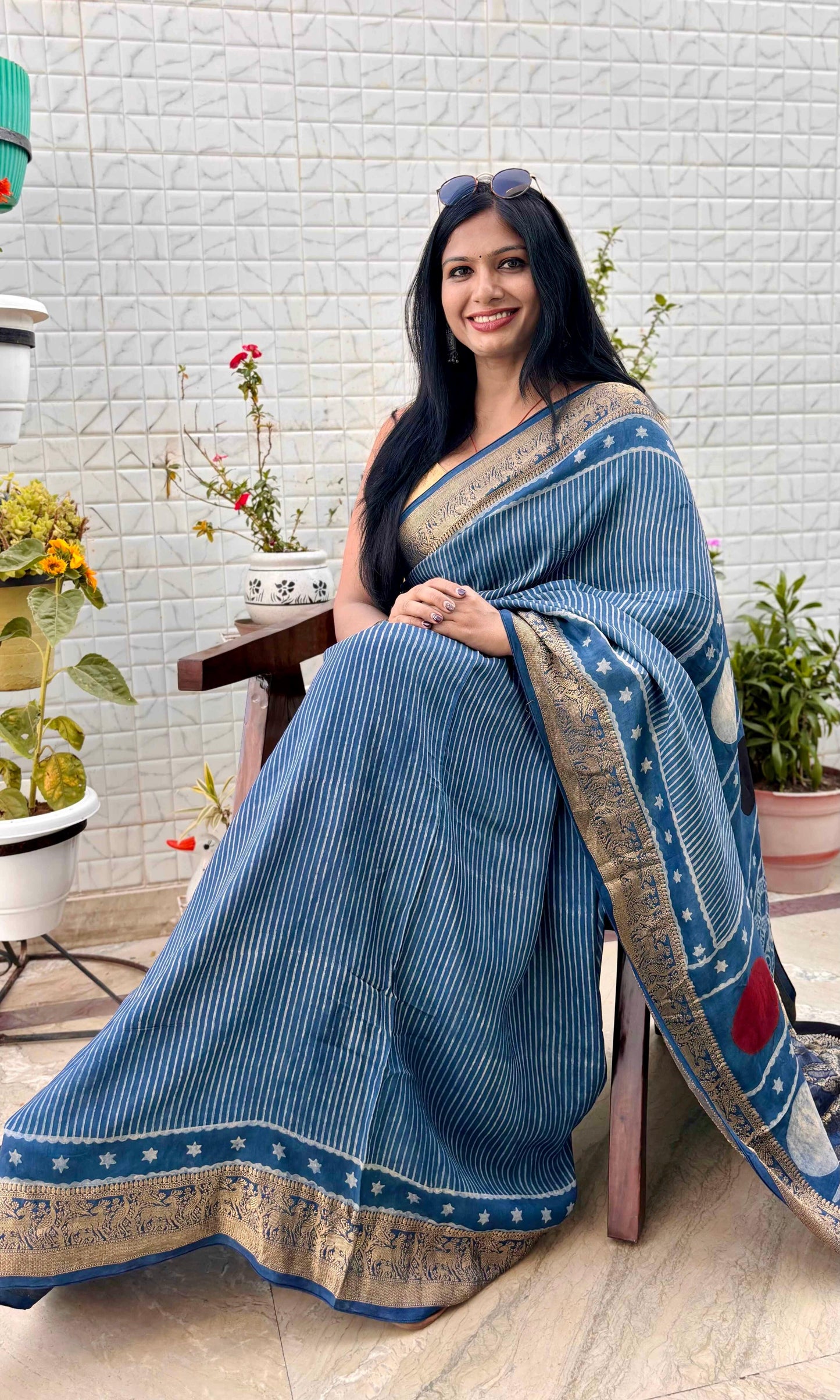 Elegant indigo fabric showcasing refined texture and rich color for sophisticated design aesthetics
