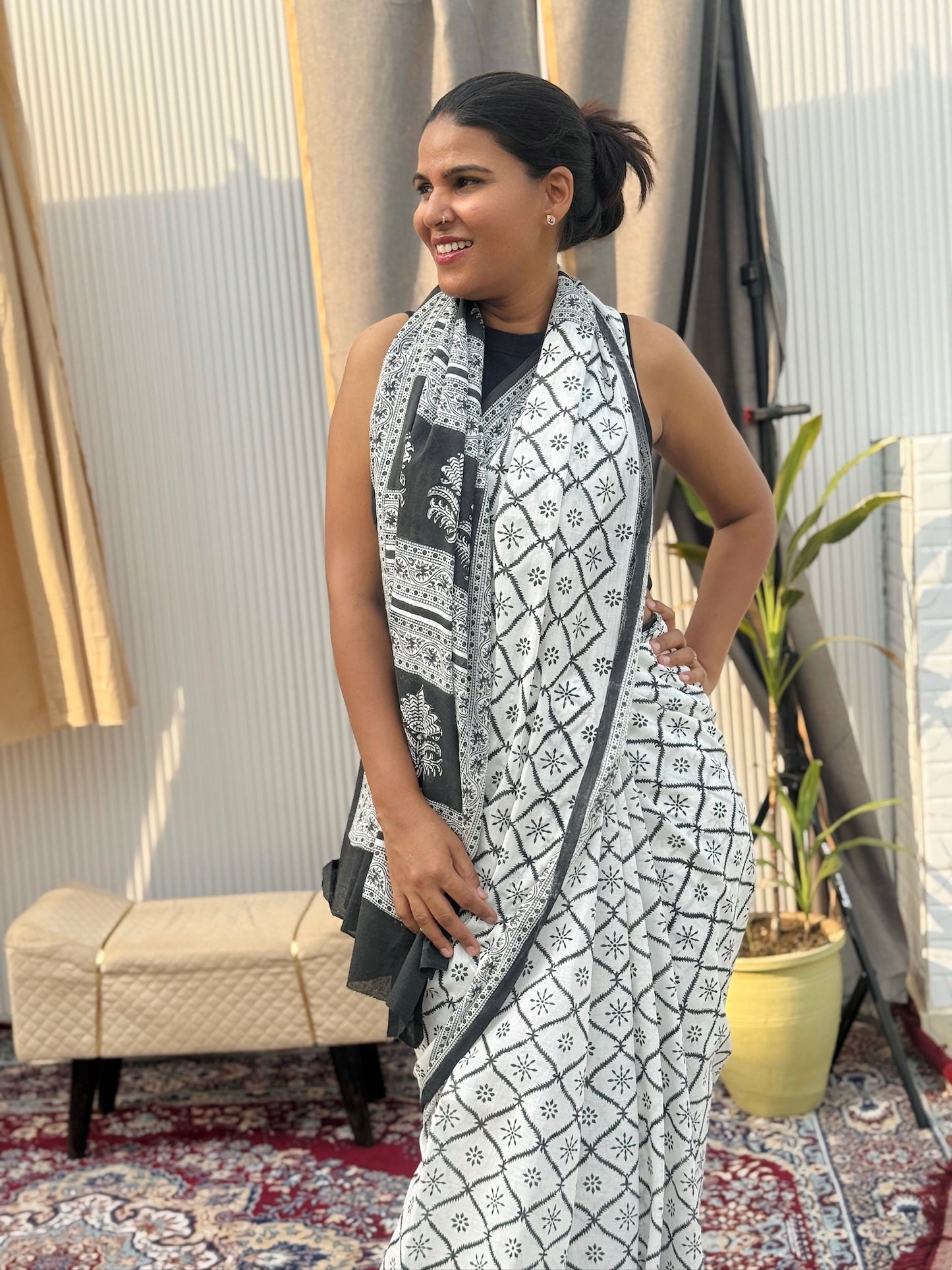 SHRUTIKA_Heritage Sanganeri Hand Block Printed Pure Cotton Saree