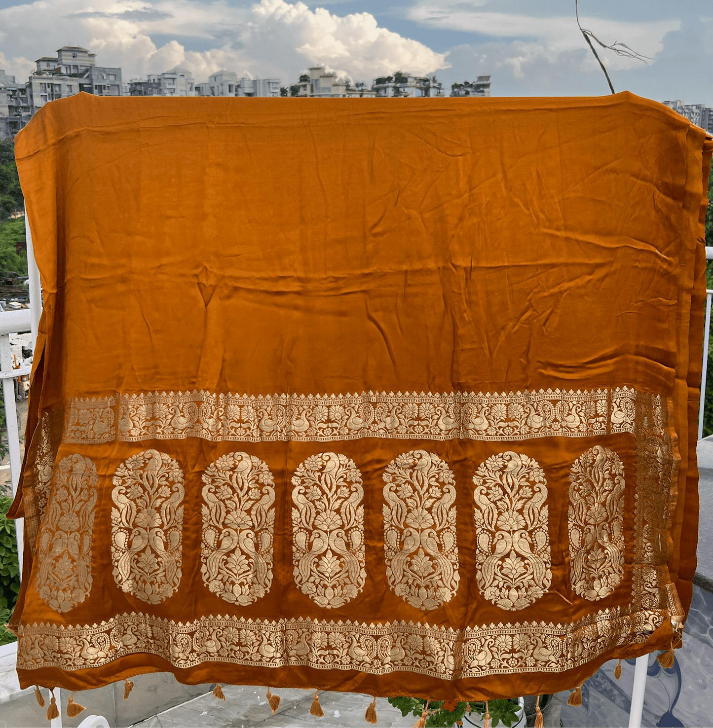 Mustard - Premium Modal Silk Nakshi Zari Work Saree - Vasaka Jaipur