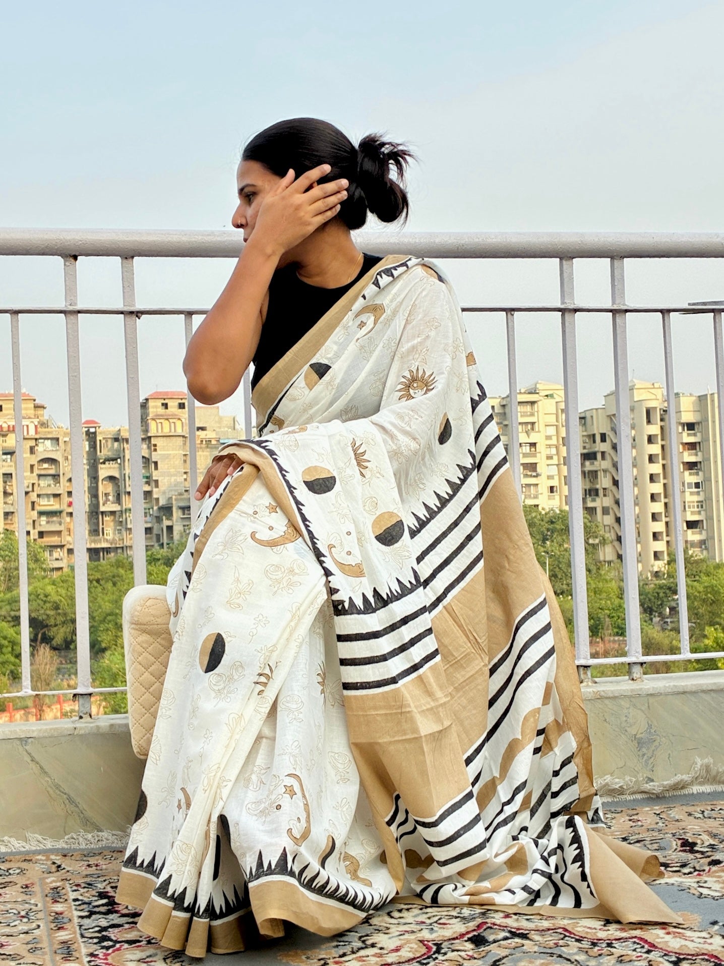 Nakshita_Heritage Sanganeri Hand Block Printed Pure Cotton Saree