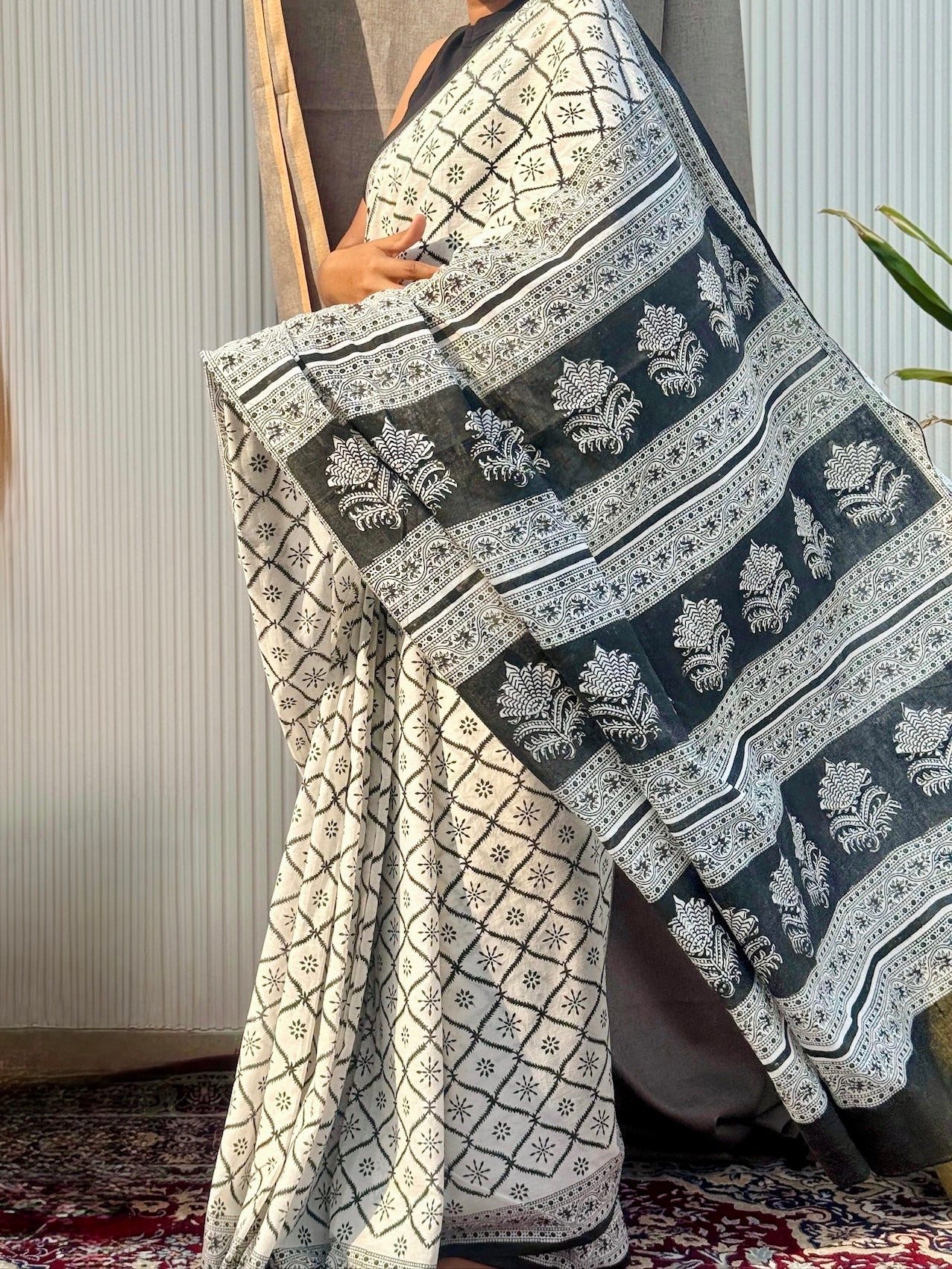 SHRUTIKA_Heritage Sanganeri Hand Block Printed Pure Cotton Saree