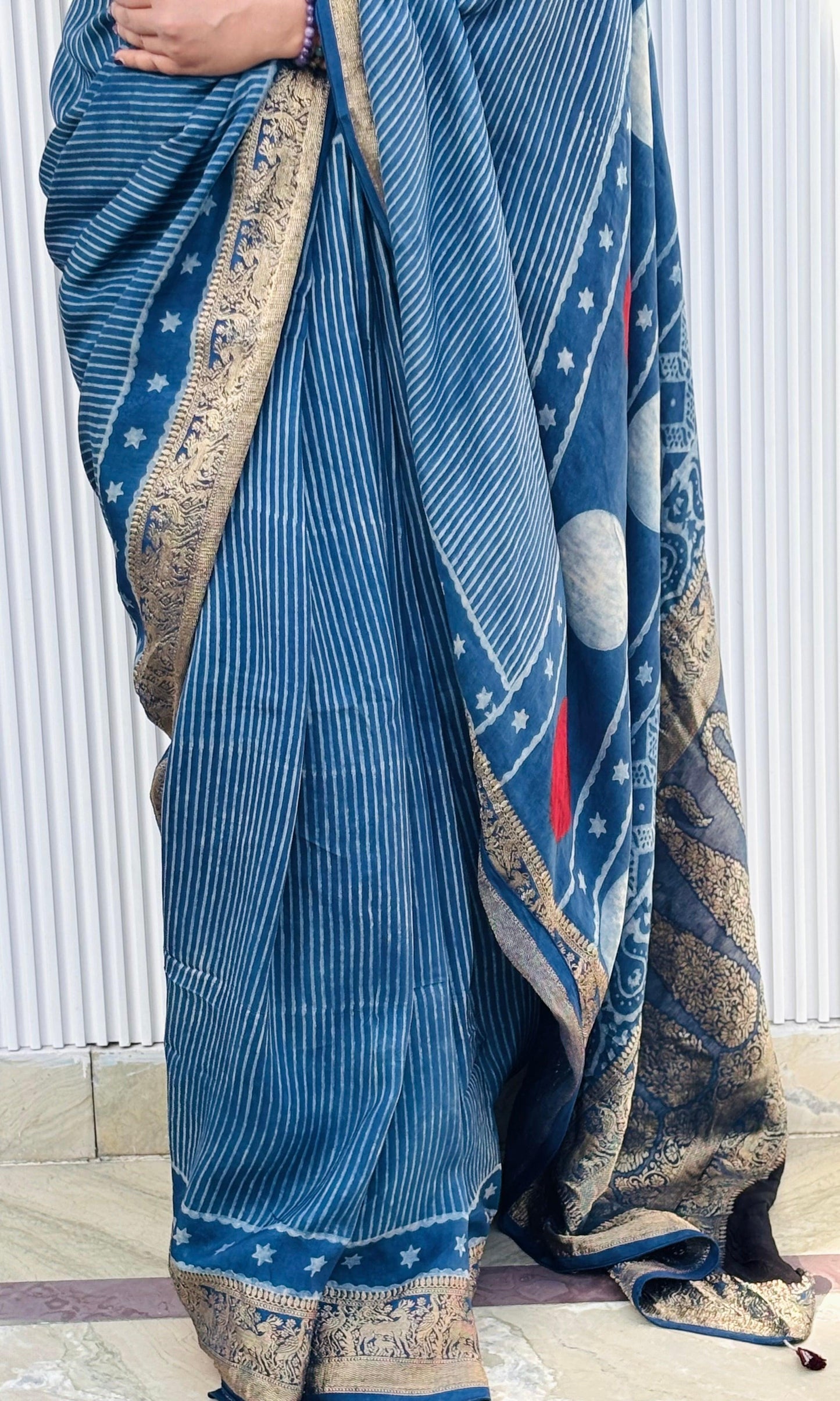Elegant indigo fabric showcasing refined texture and rich color for sophisticated design aesthetics