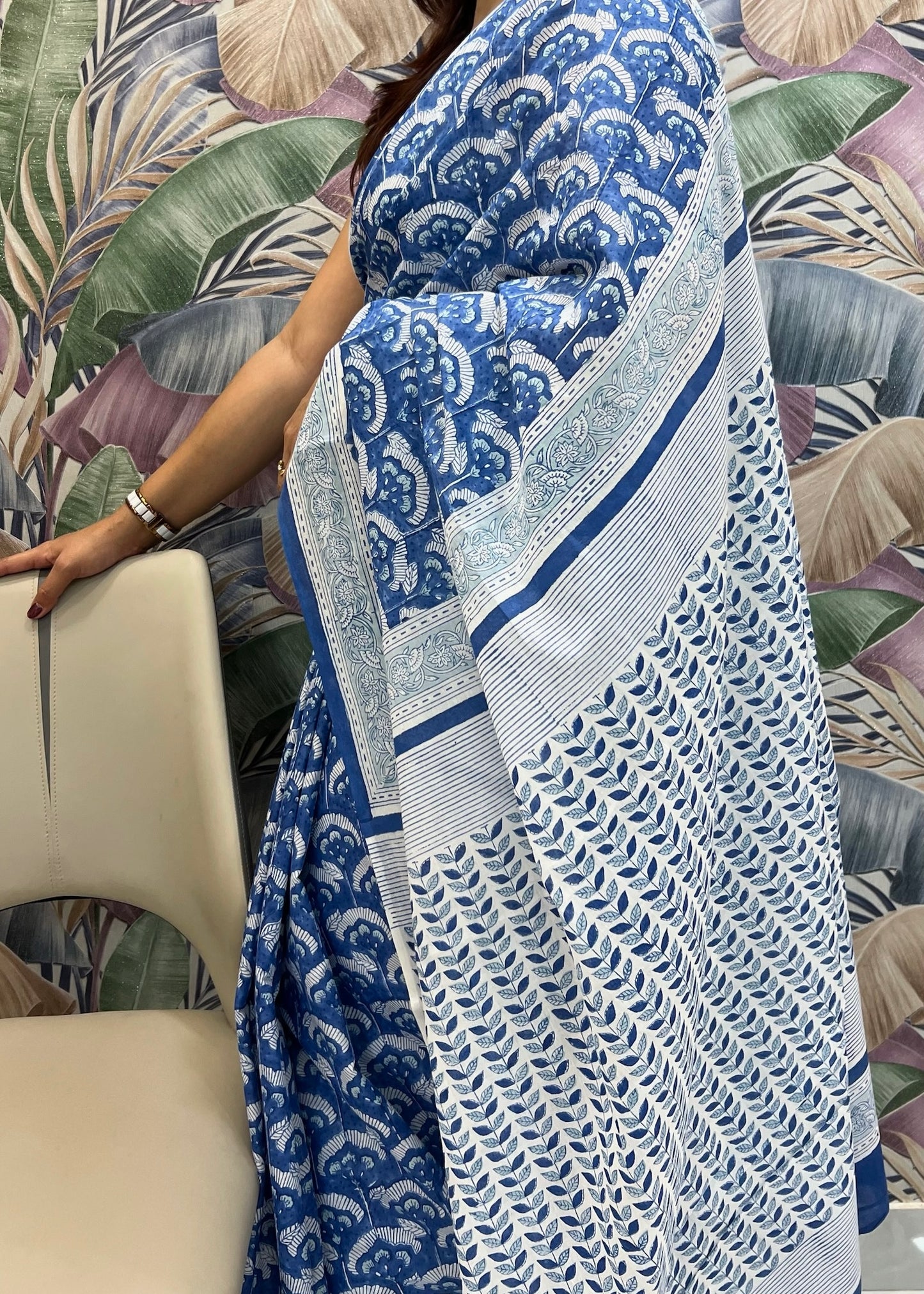 NIKITA_Heritage Sanganeri Hand Block Printed Pure Cotton Saree