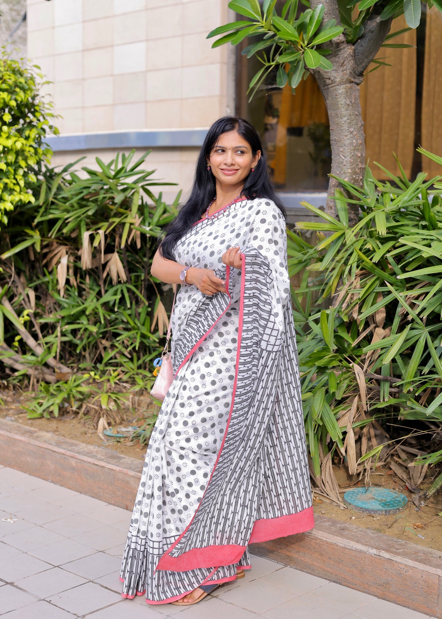 SHIPRA_Heritage Sanganeri Hand Block Printed Pure Cotton Saree