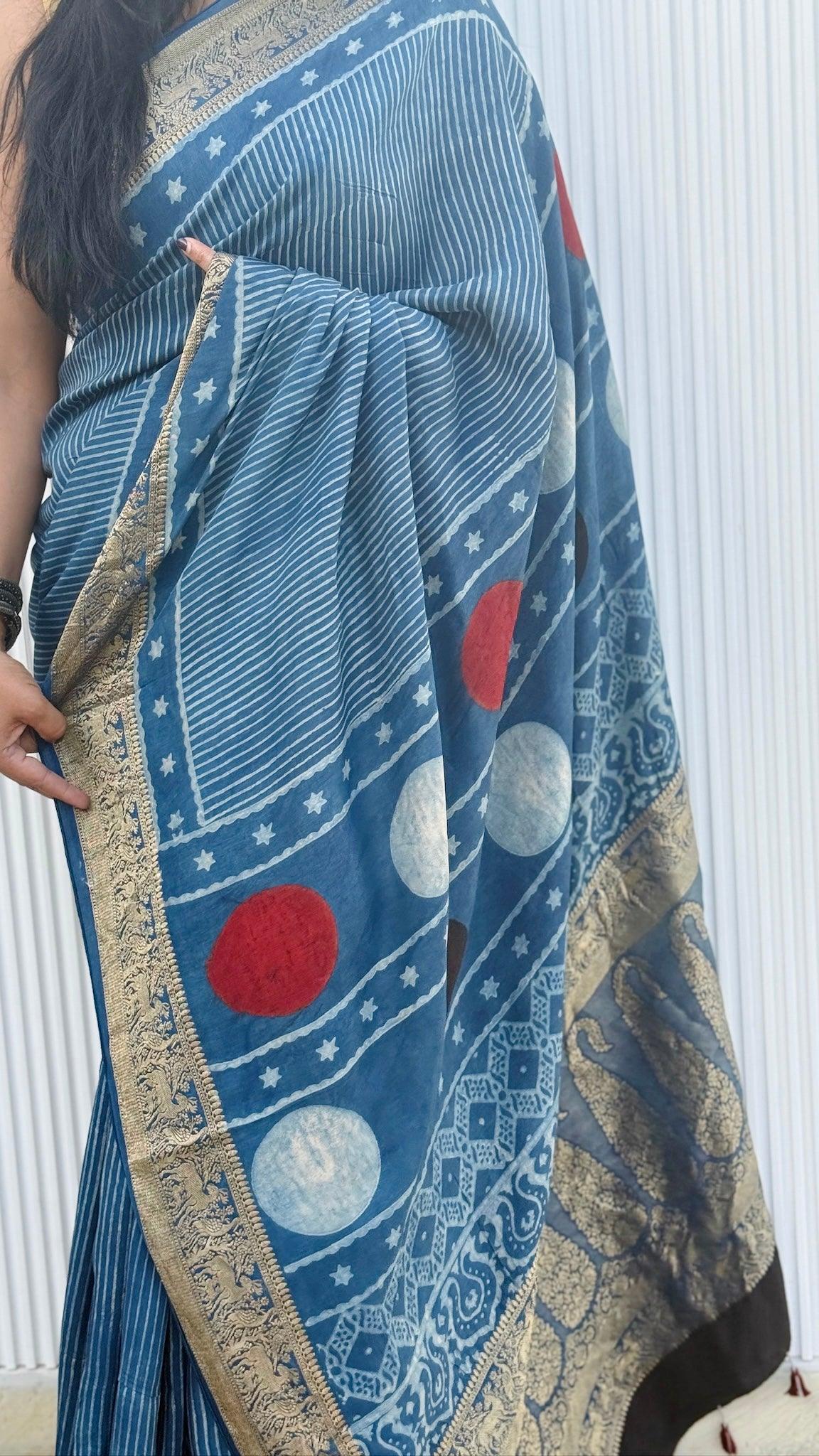 Elegant indigo fabric showcasing refined texture and rich color for sophisticated design aesthetics