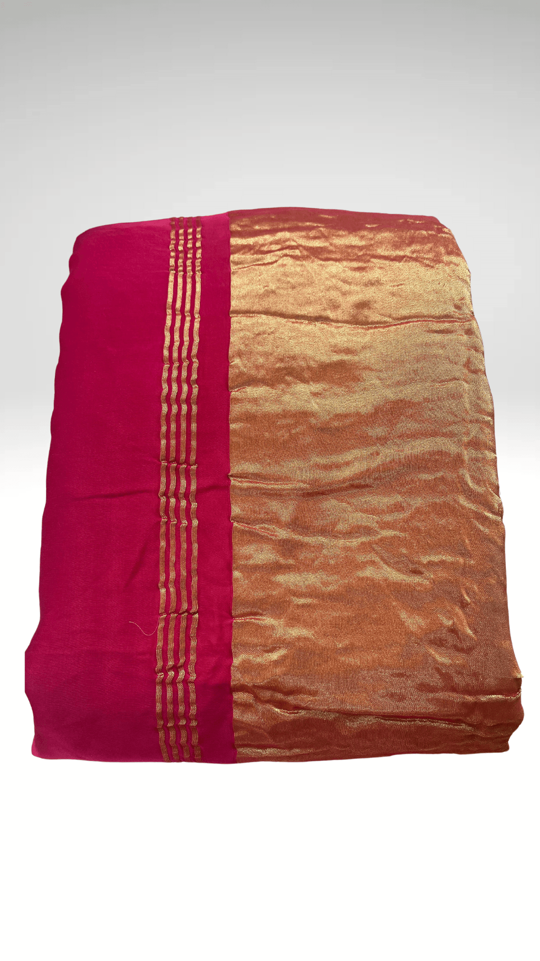 Rani Pink Colour Modal Plain Saree With Tissue Pallu - Vasaka Jaipur