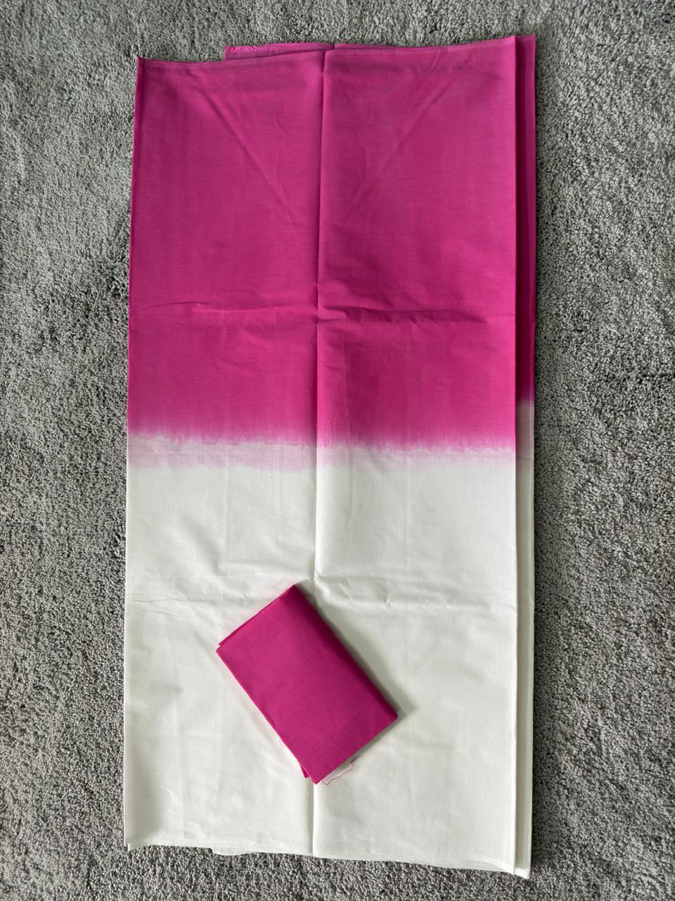 Pink_ Mulmul Cotton Saree - Vasaka Jaipur