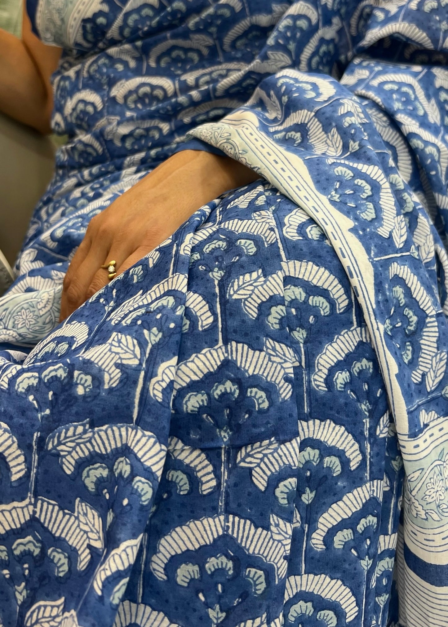 NIKITA_Heritage Sanganeri Hand Block Printed Pure Cotton Saree