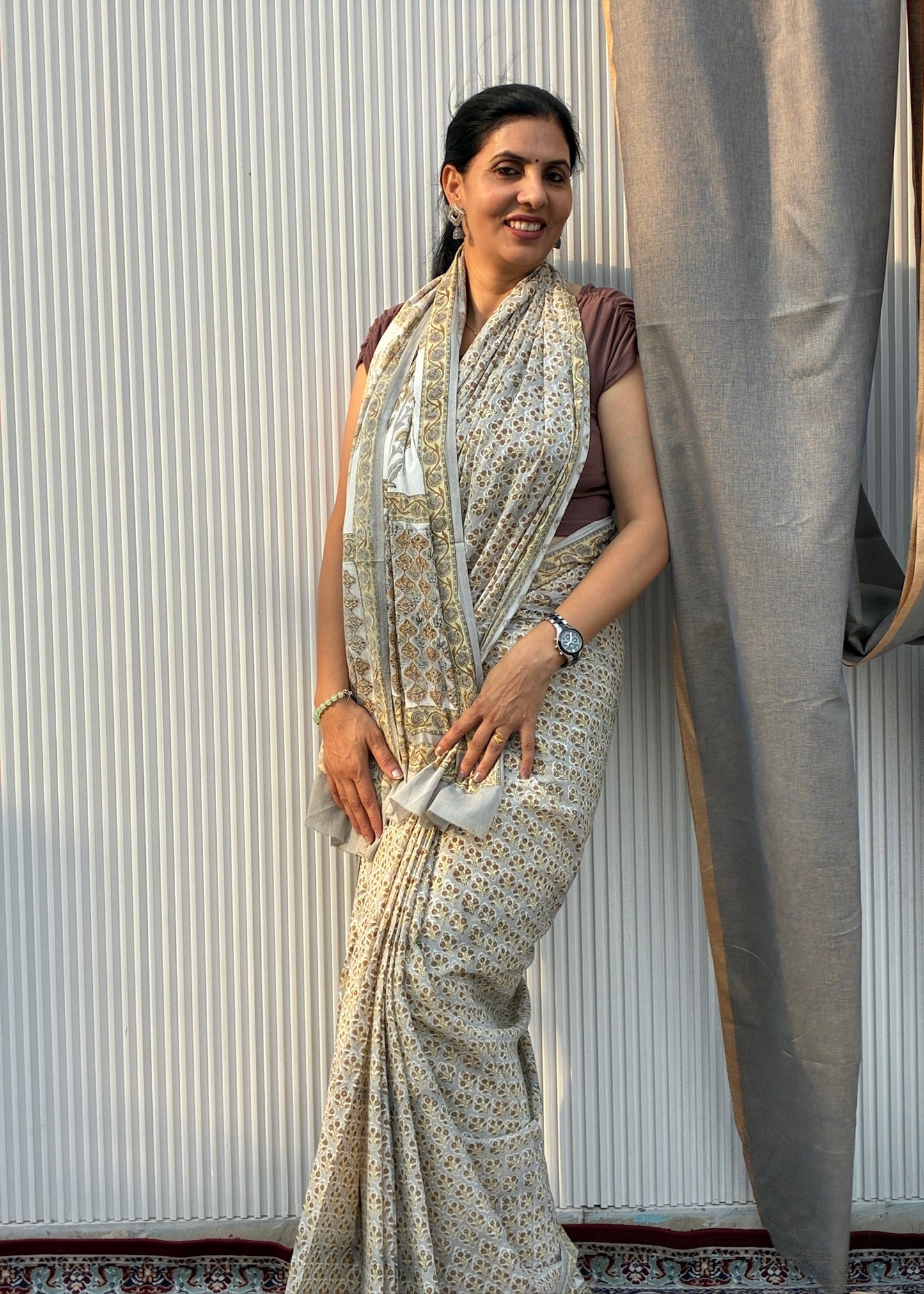GARIMA_Heritage Sanganeri Hand Block Printed Pure Cotton Saree