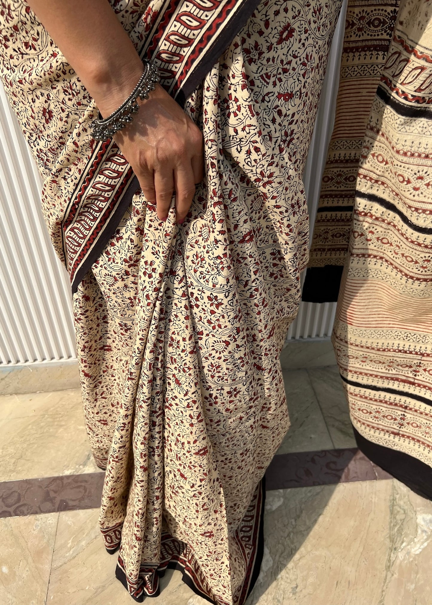 CHITRA_Heritage Bagru Hand Block Printed Pure Cotton Saree