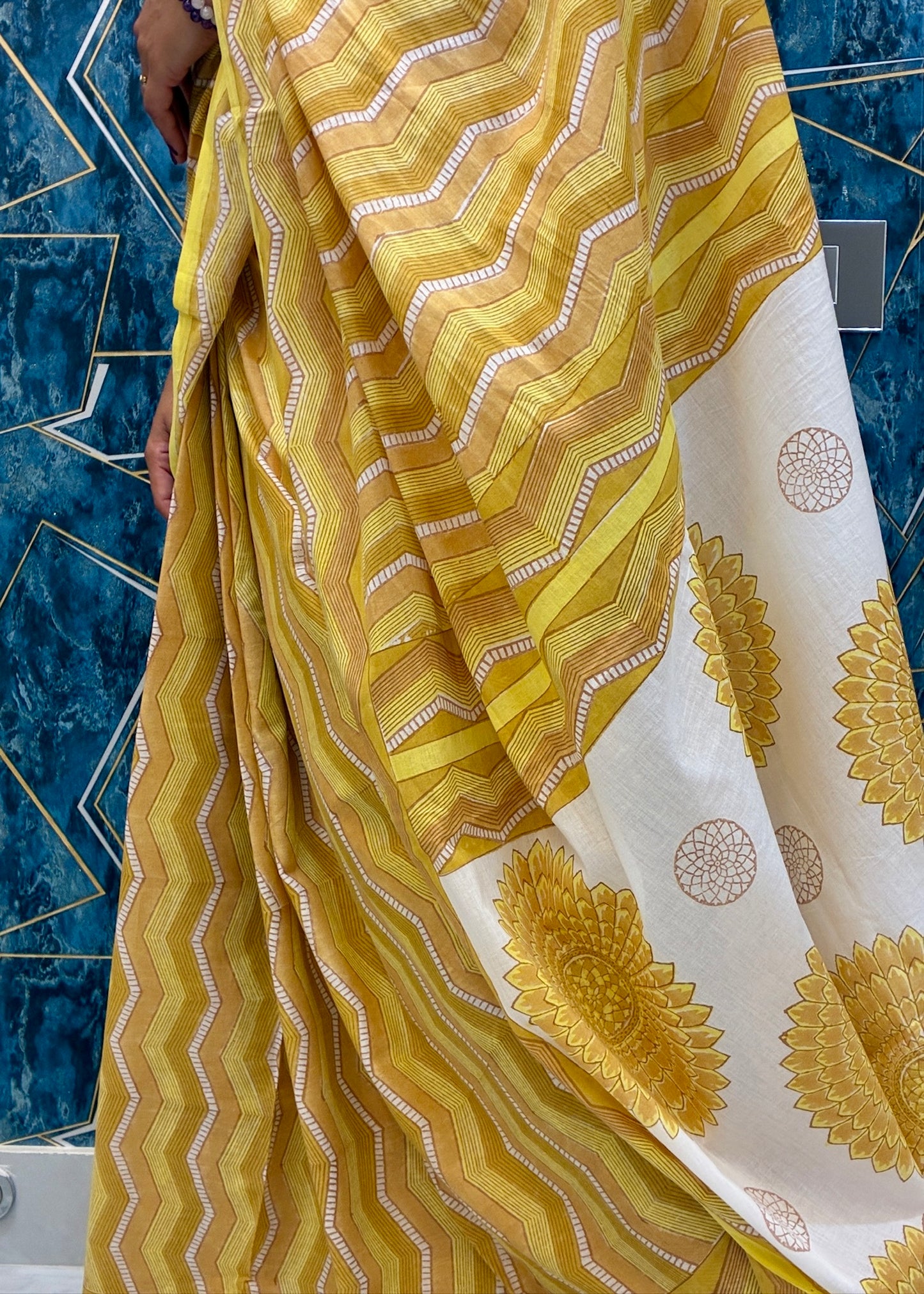 SANDHYA_Heritage Sanganeri Hand Block Printed Pure Cotton Saree