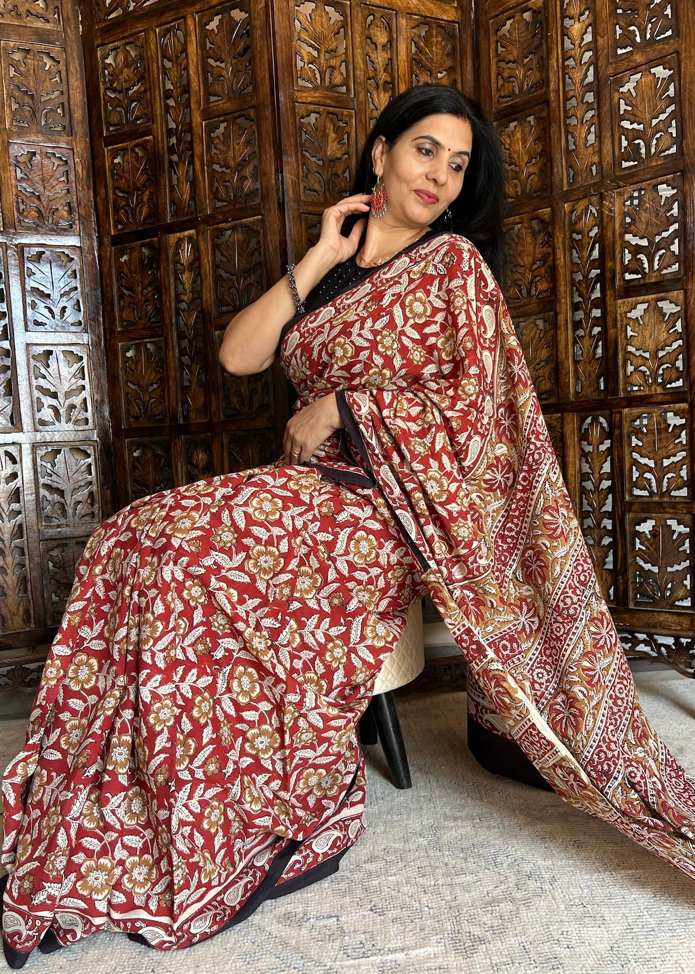 RADHIKA_Heritage Bagru Hand Block Printed Pure Cotton Saree