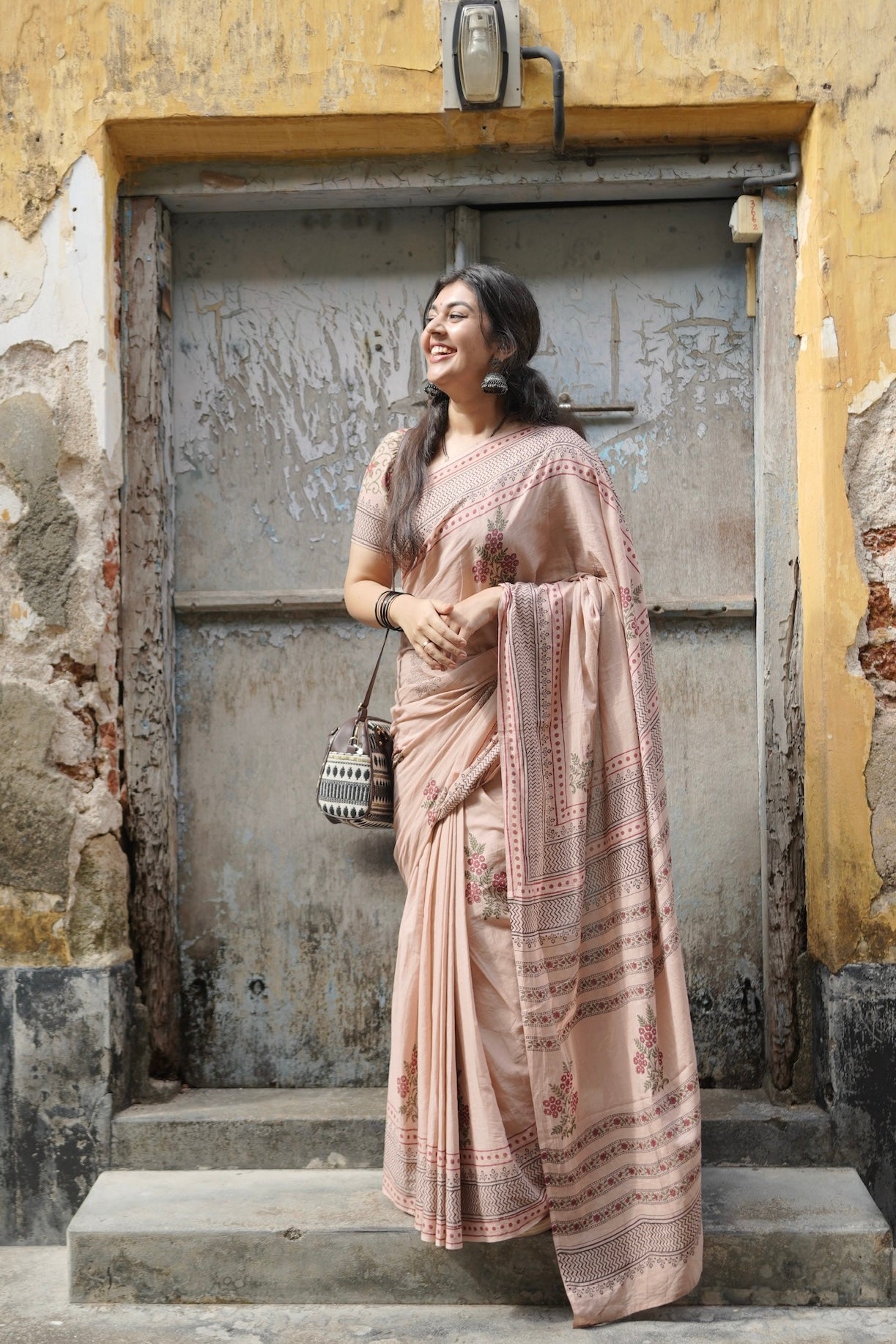 Aparna Hand Block Printed Cotton Saree