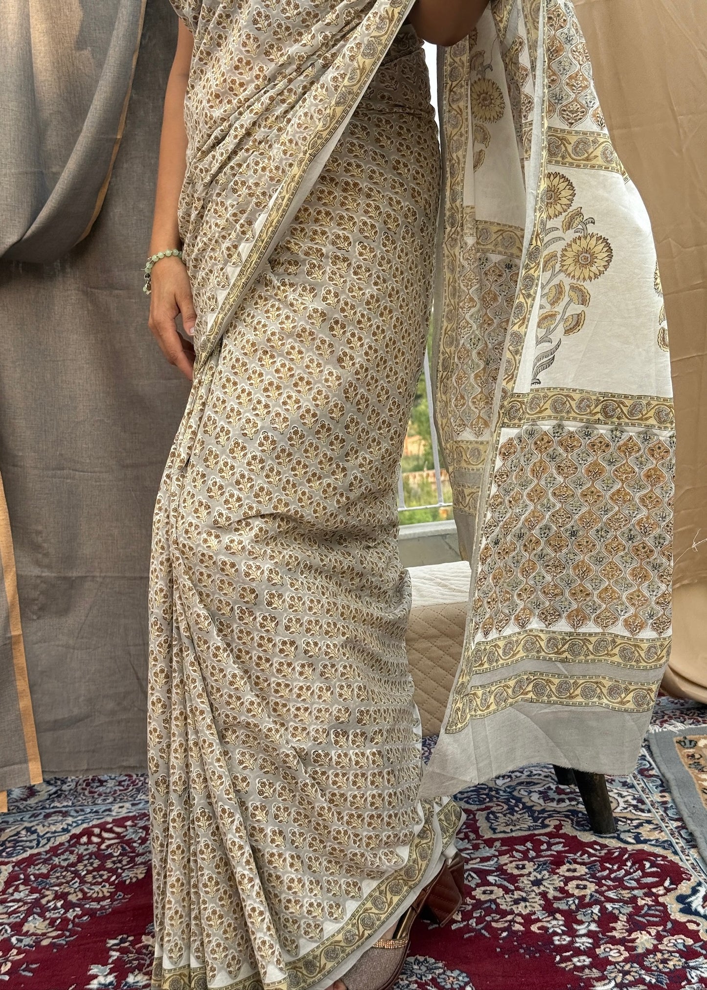 GARIMA_Heritage Sanganeri Hand Block Printed Pure Cotton Saree