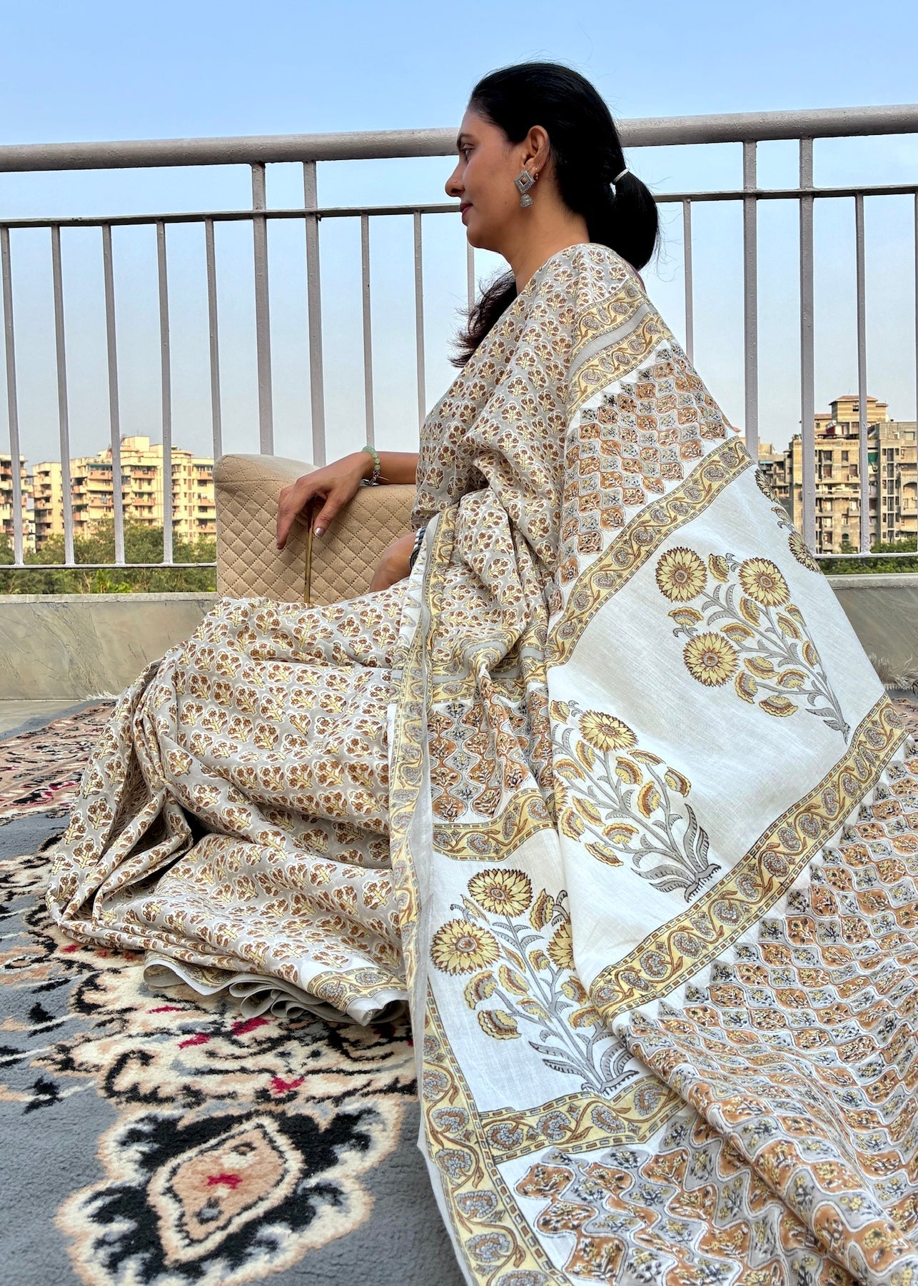 GARIMA_Heritage Sanganeri Hand Block Printed Pure Cotton Saree