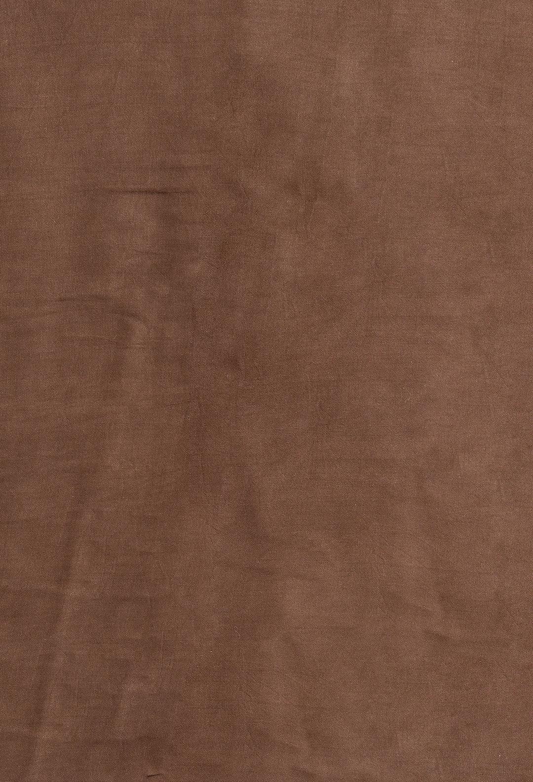 Coffee Brown Colour Modal Plain Saree With Tissue Pallu - Vasaka Jaipur