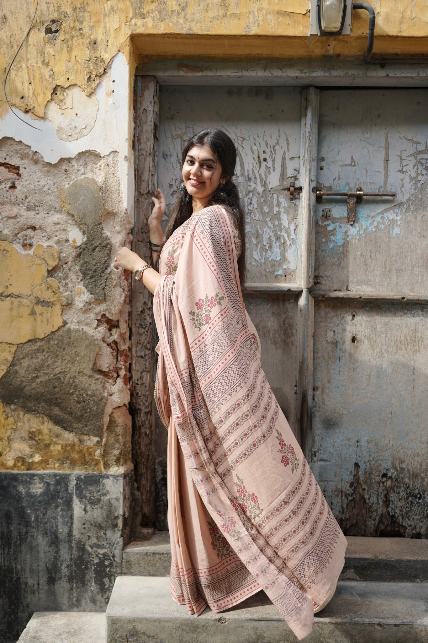 Aparna Hand Block Printed Cotton Saree