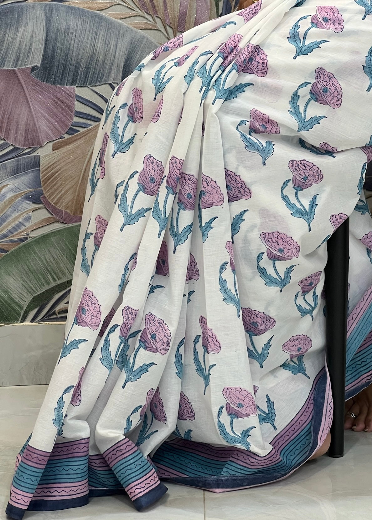 SALONI_Heritage Sanganeri Hand Block Printed Pure Cotton Saree