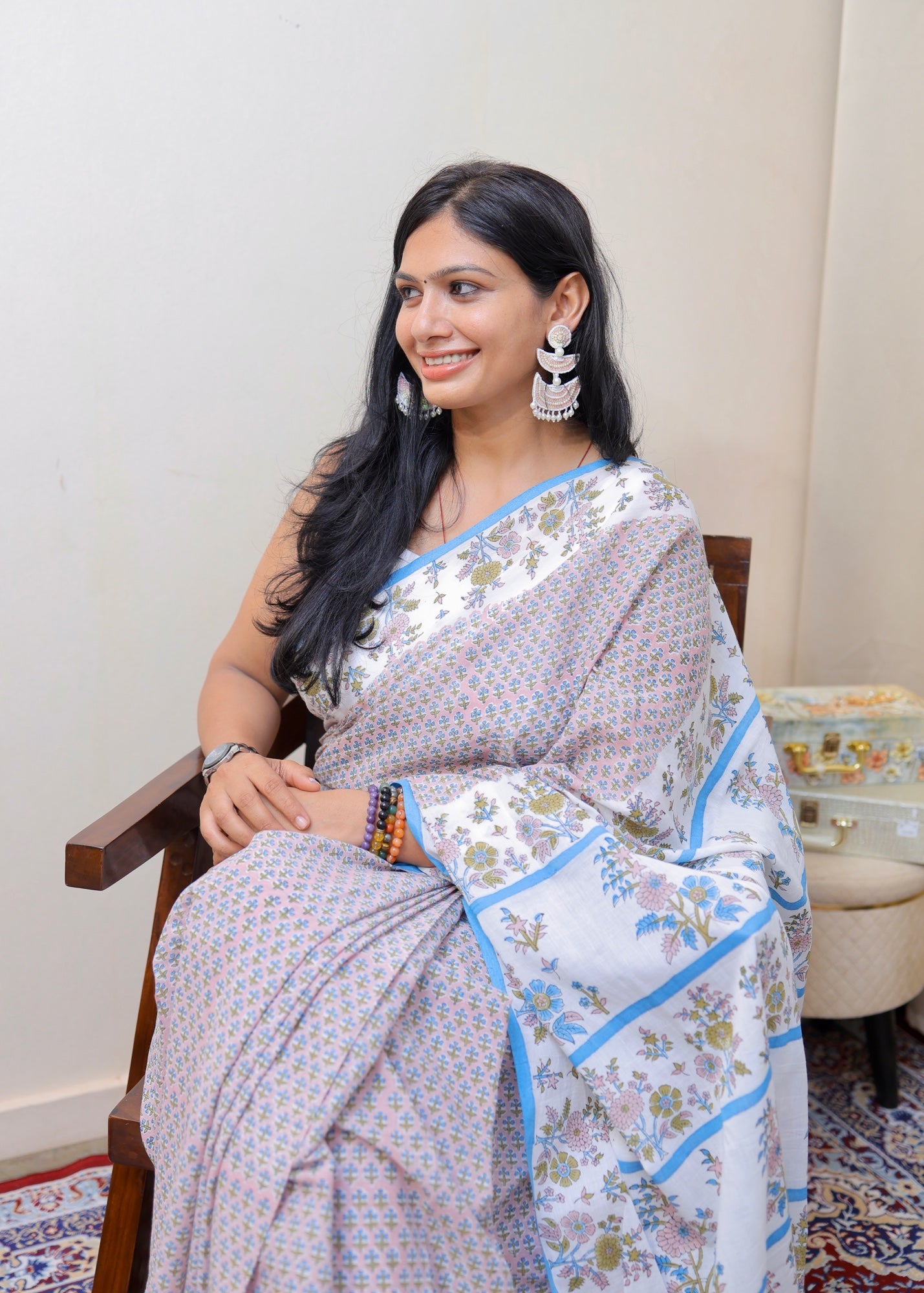 PRACHI_Heritage Sanganeri Hand Block Printed Pure Cotton Saree