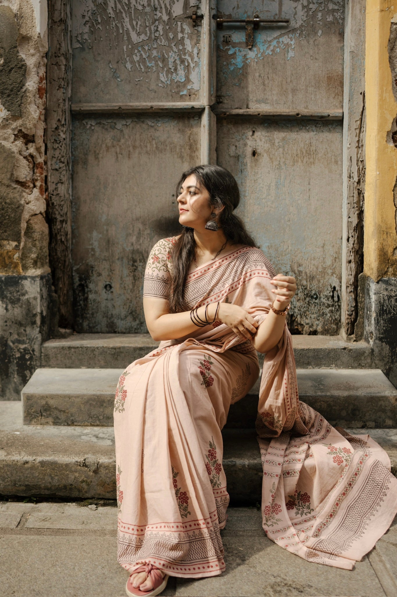Aparna Hand Block Printed Cotton Saree