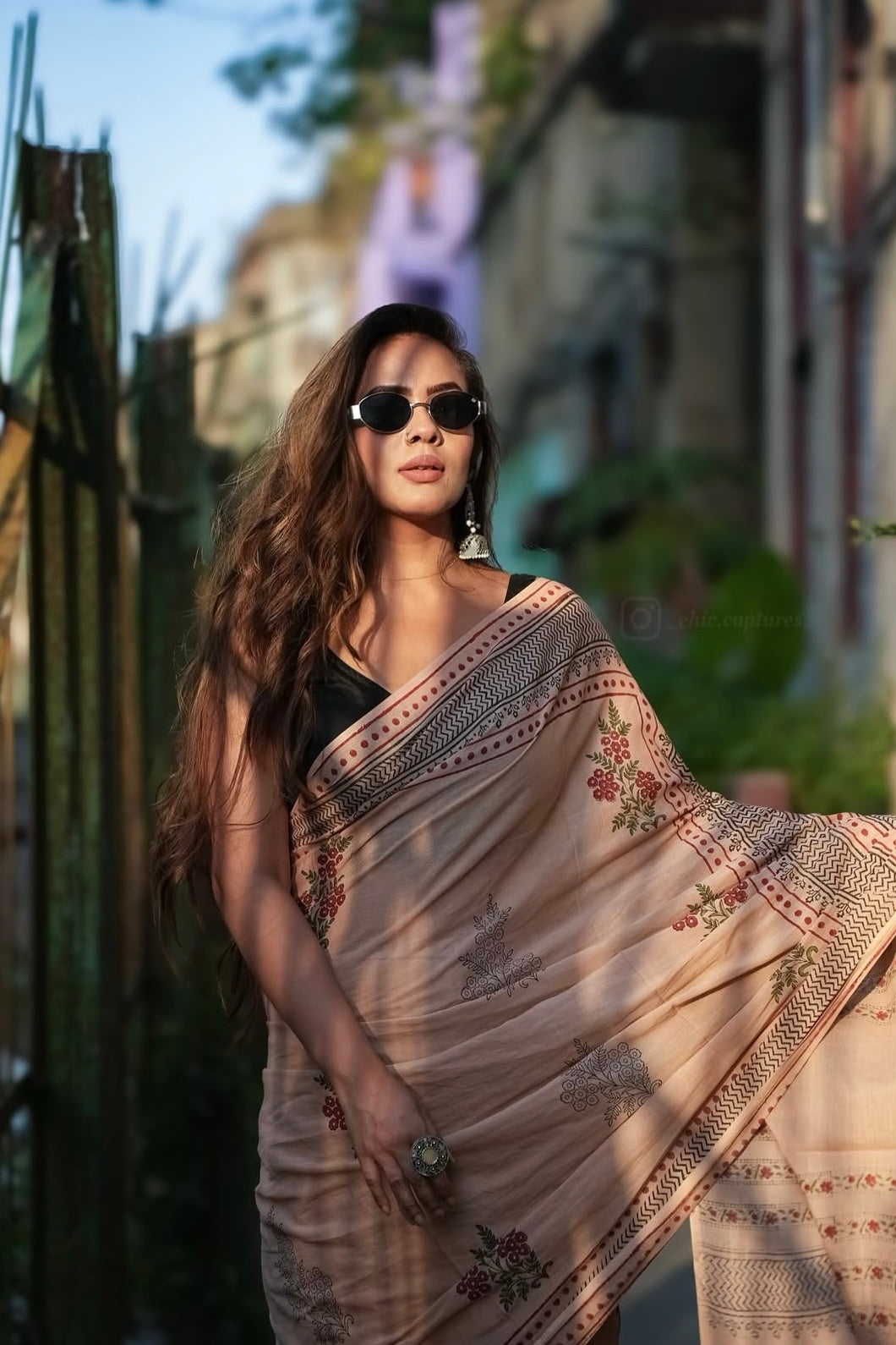 Aparna Hand Block Printed Cotton Saree