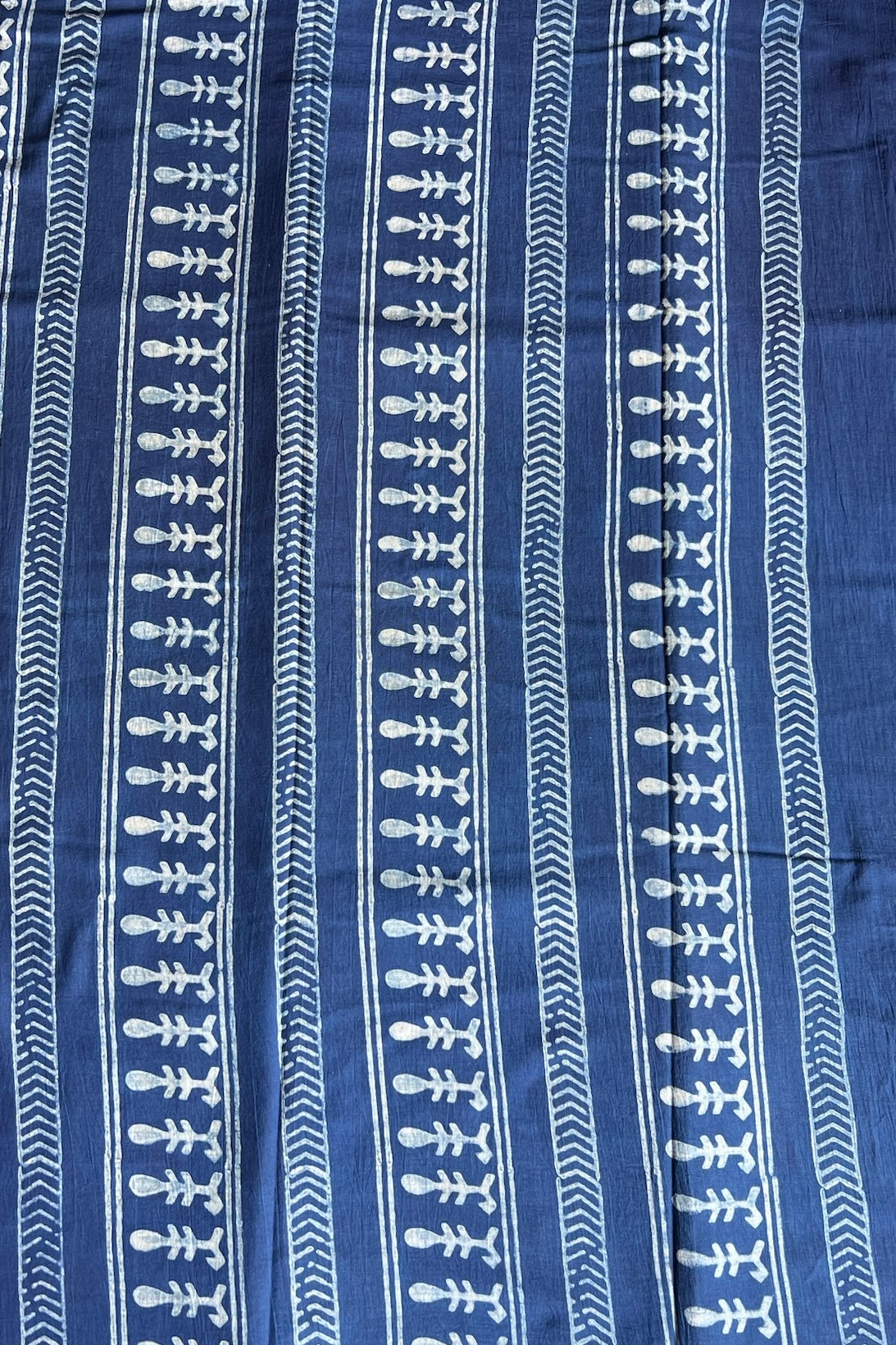 AKOLA INDIGO_ Dabu Hand Block Mulmul Cotton Saree