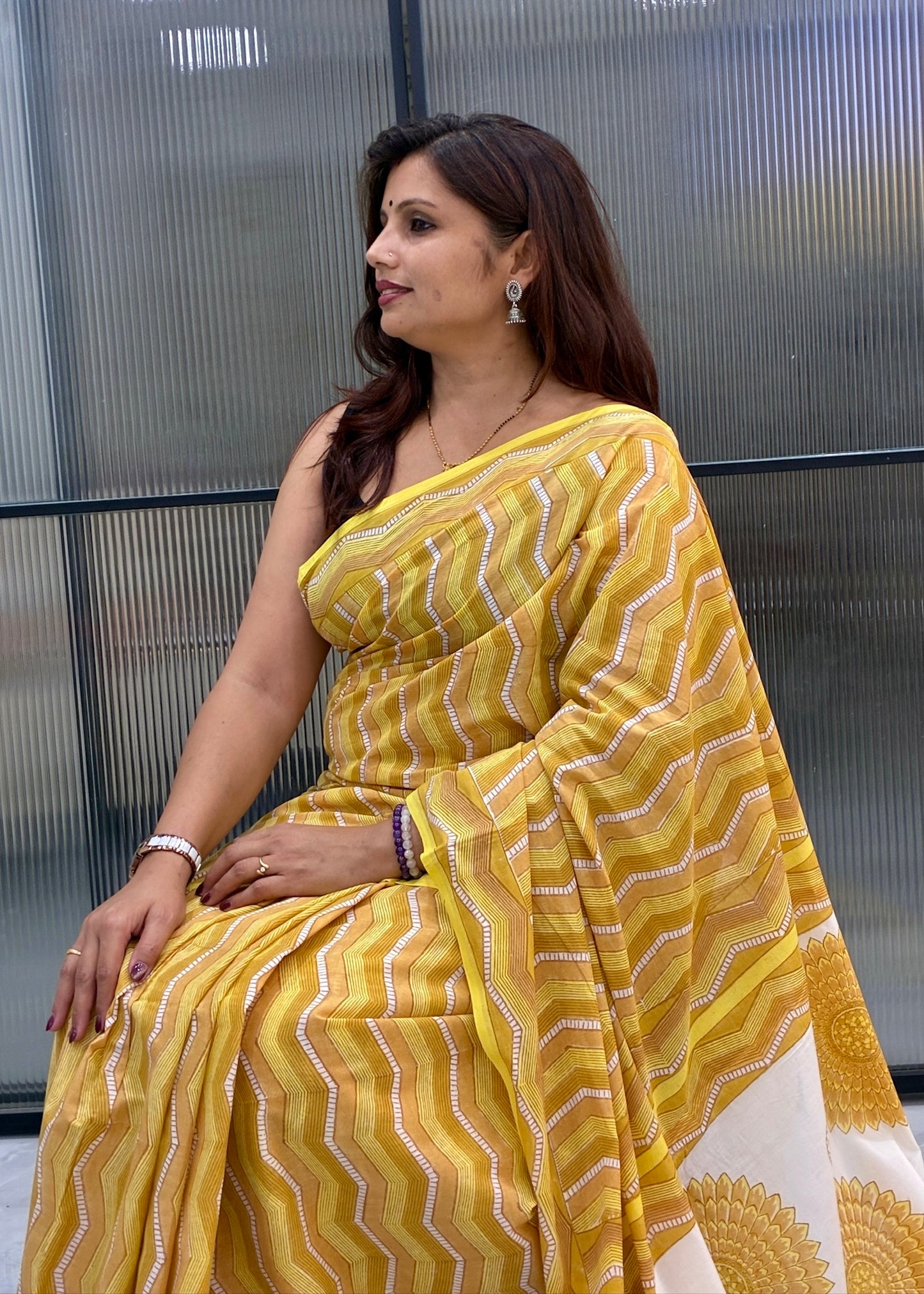 SANDHYA_Heritage Sanganeri Hand Block Printed Pure Cotton Saree