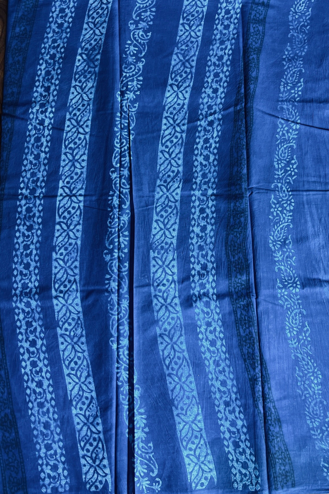 AKOLA INDIGO_ Dabu Hand Block Mulmul Cotton Saree