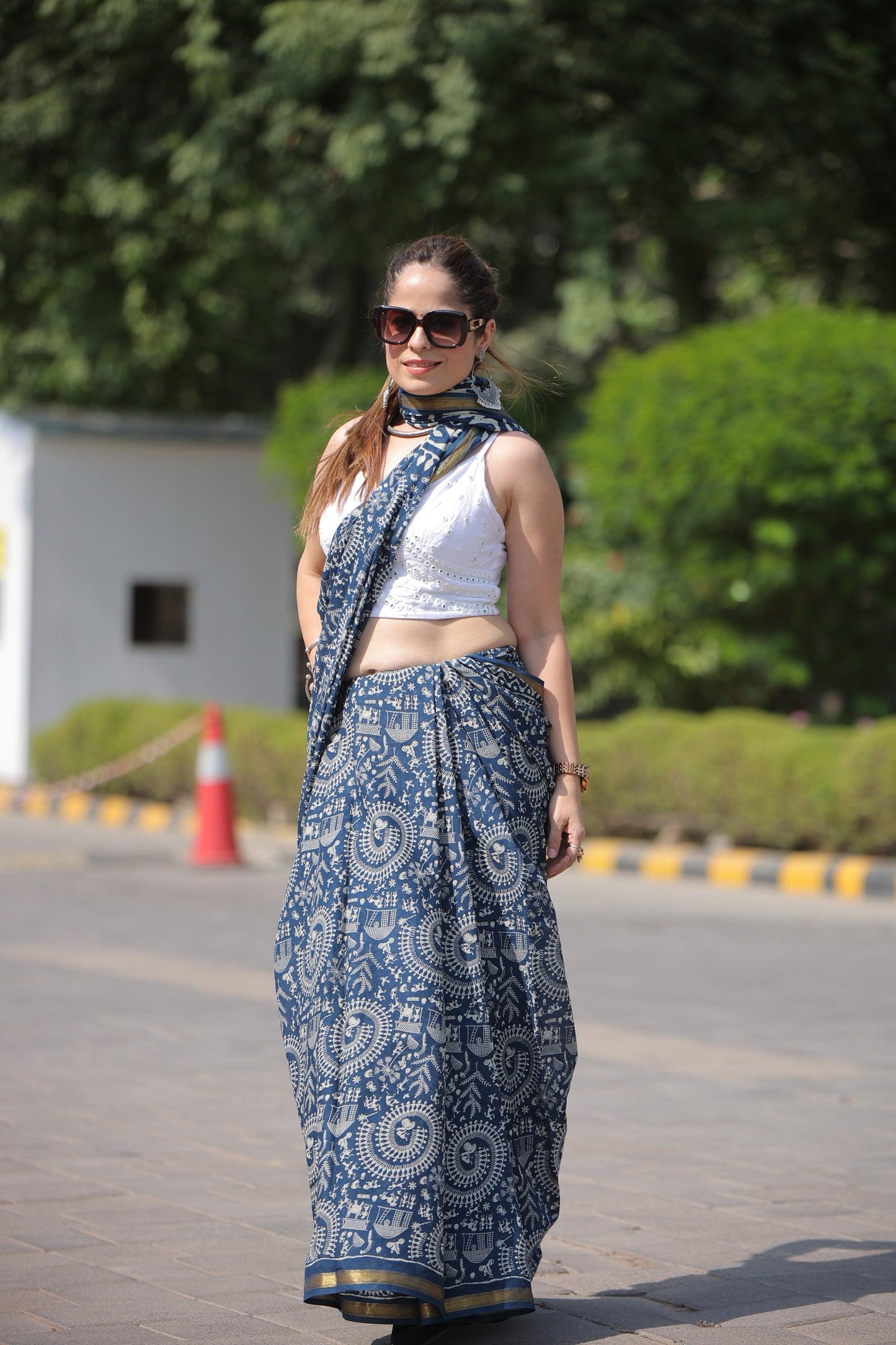Warli Print Mul Cotton Saree