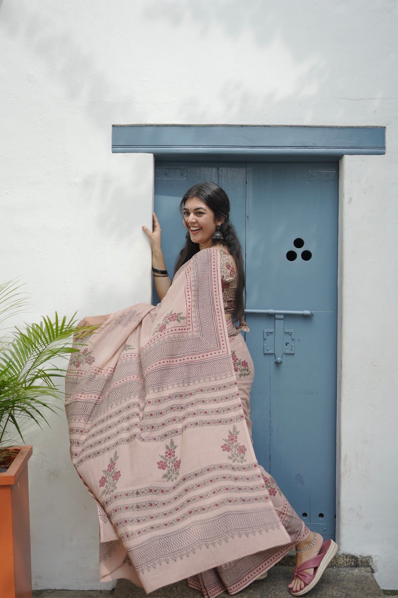 Aparna Hand Block Printed Cotton Saree