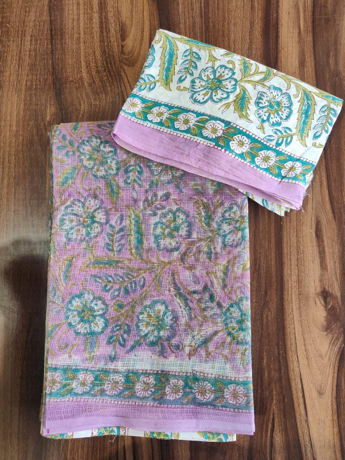 Lavender_ Kota Doria Saree