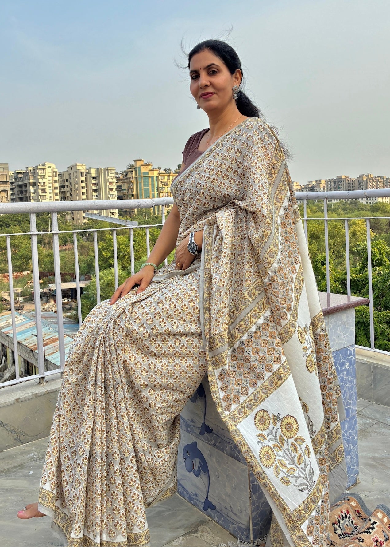 GARIMA_Heritage Sanganeri Hand Block Printed Pure Cotton Saree