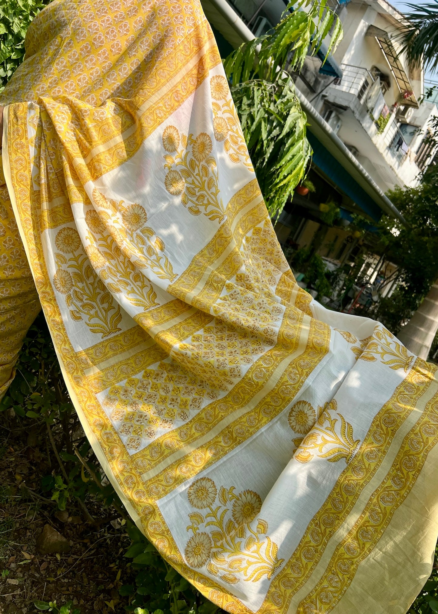SUNAINA_Heritage Sanganeri Hand Block Printed Pure Cotton Saree
