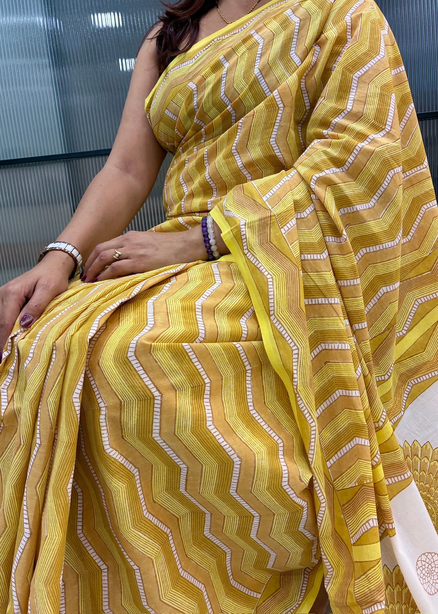 SANDHYA_Heritage Sanganeri Hand Block Printed Pure Cotton Saree