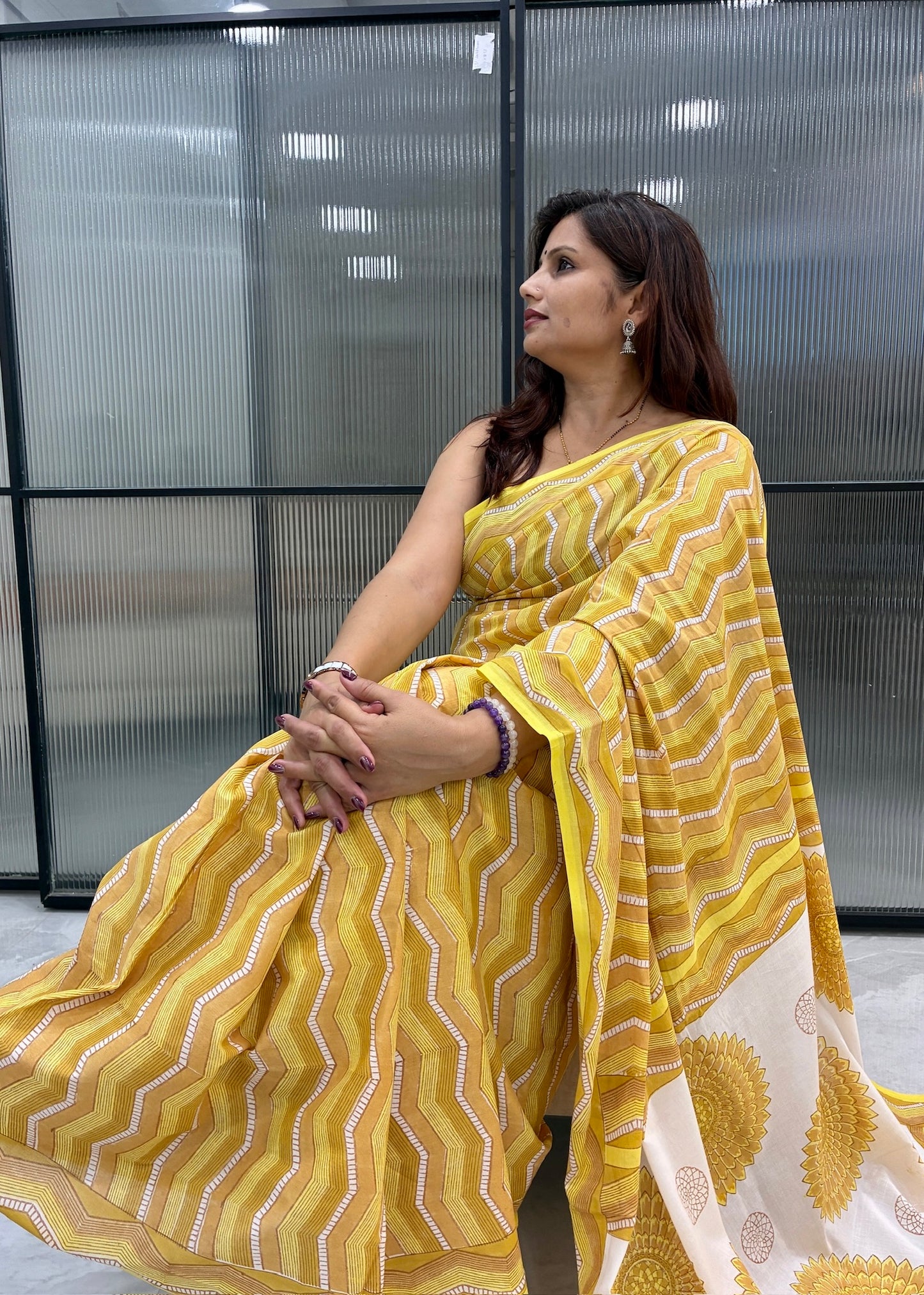 SANDHYA_Heritage Sanganeri Hand Block Printed Pure Cotton Saree