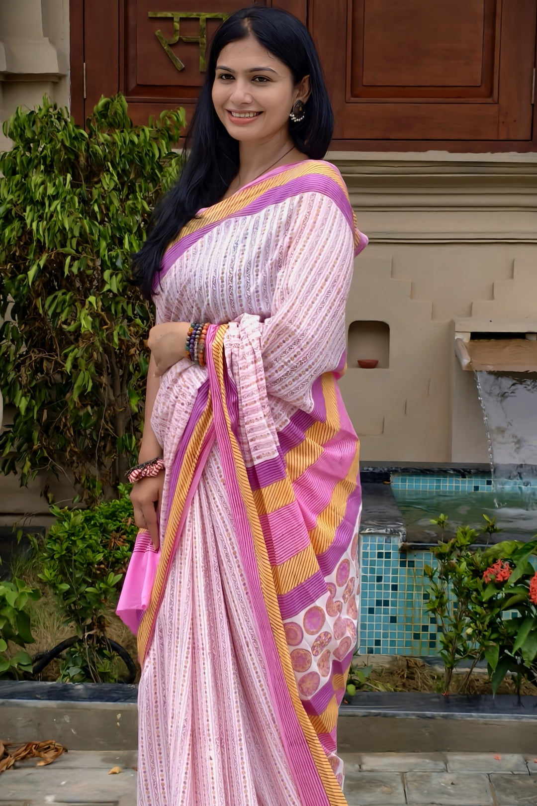 PAKHI_Heritage Sanganeri Hand Block Printed Pure Cotton Saree