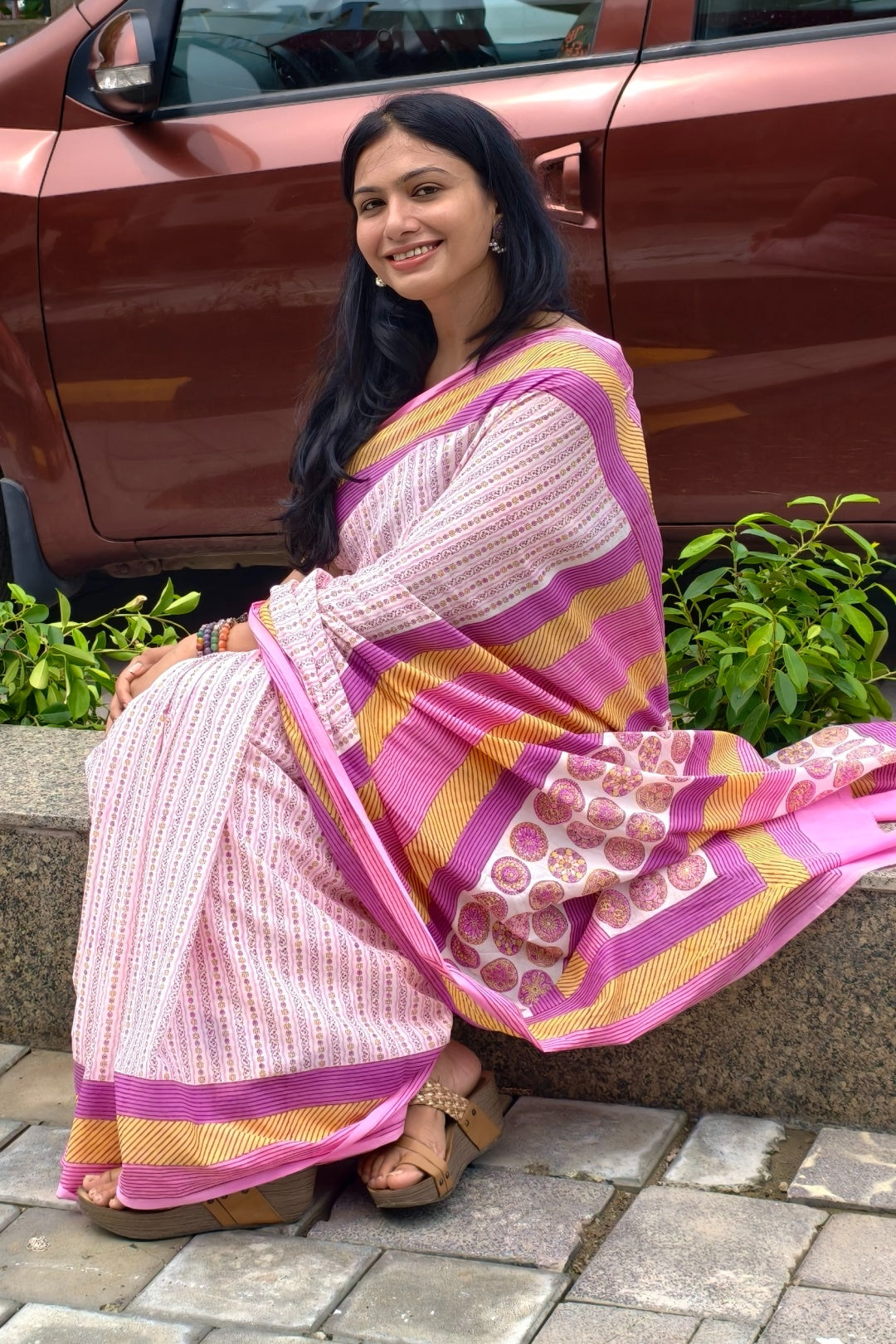 PAKHI_Heritage Sanganeri Hand Block Printed Pure Cotton Saree