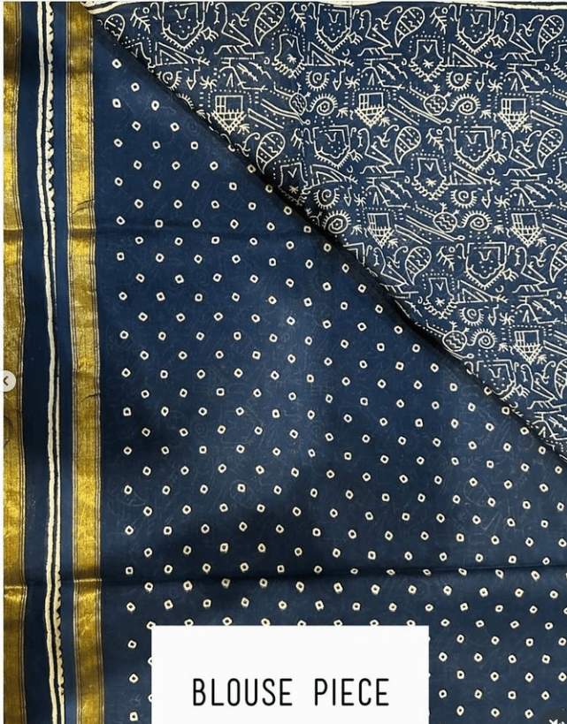Warli Print Mul Cotton Saree - Vasaka Jaipur
