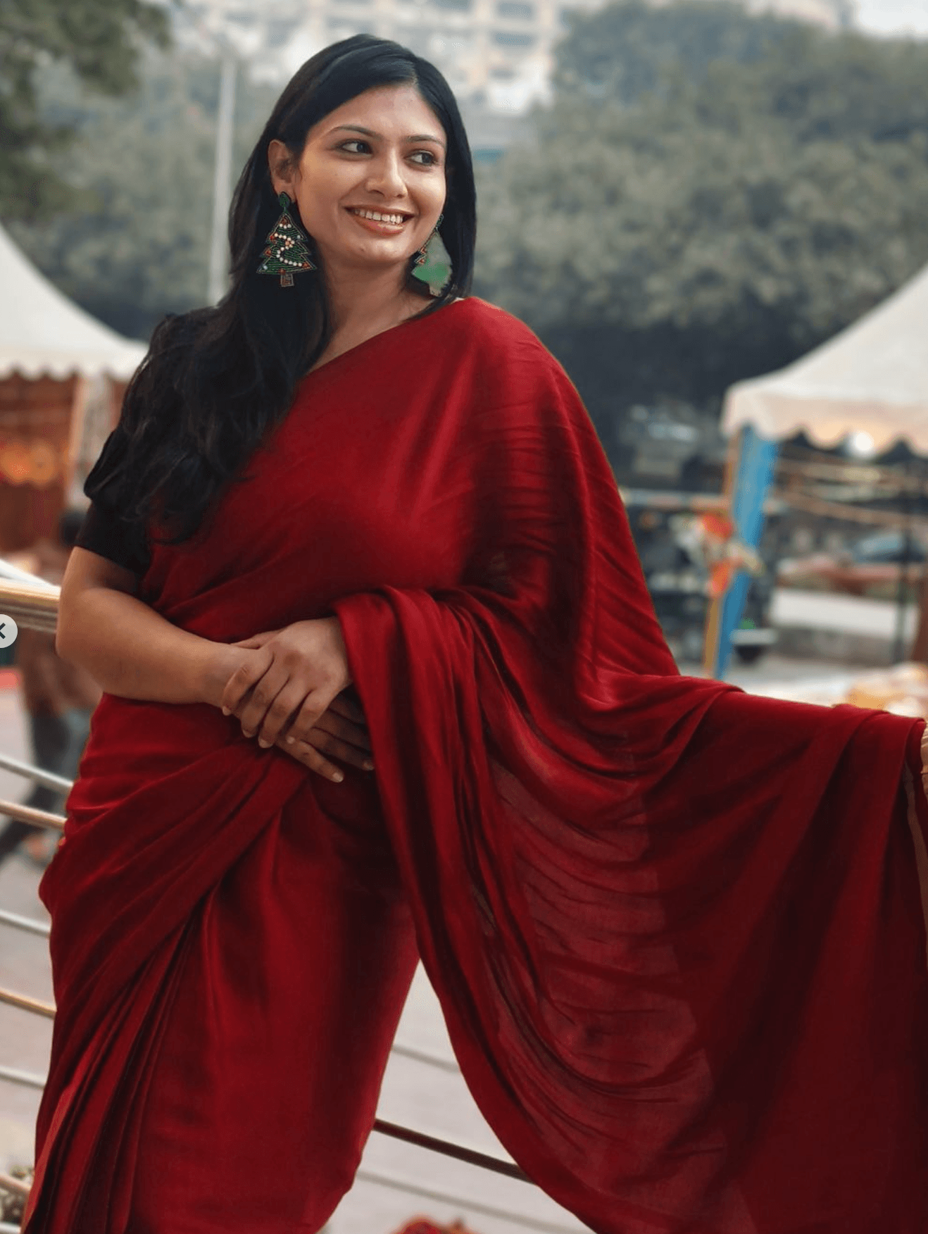 Maroonish Red Colour Modal Plain Saree With Tissue Pallu - Vasaka Jaipur