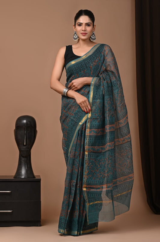 Green_ Kota Doria Saree