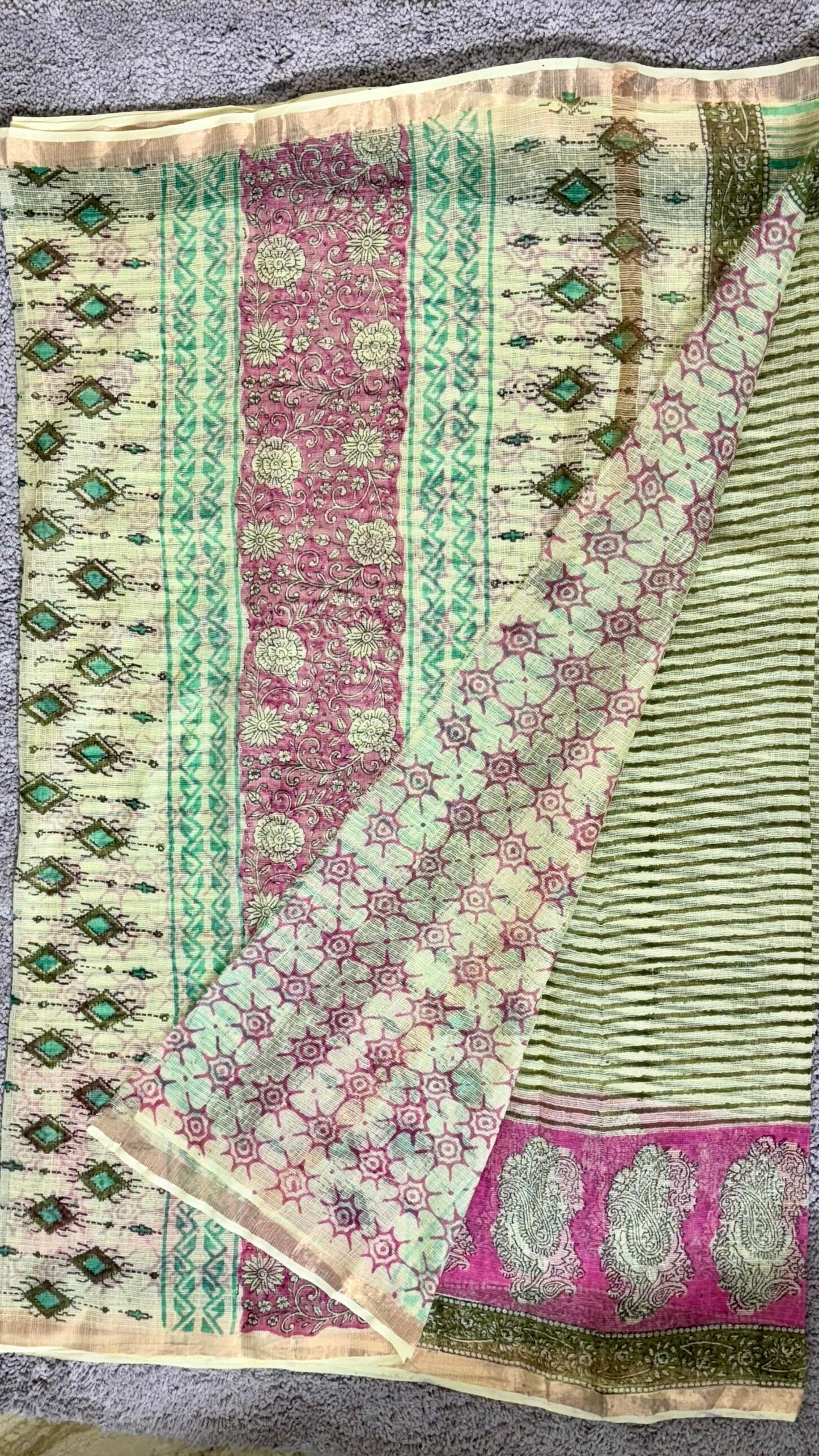 Green_ Kota Doria Saree