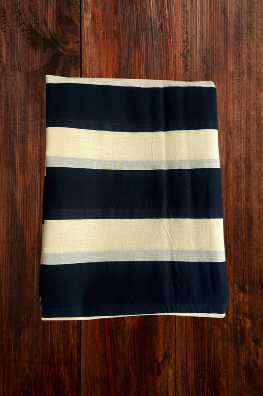 Black Beige_ Mulmul Cotton Saree