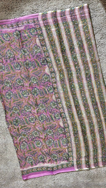Lavender_ Kota Doria Saree