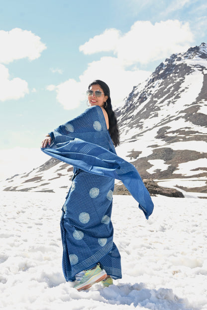Naveena_Indigo Natural Dye Cotton Saree