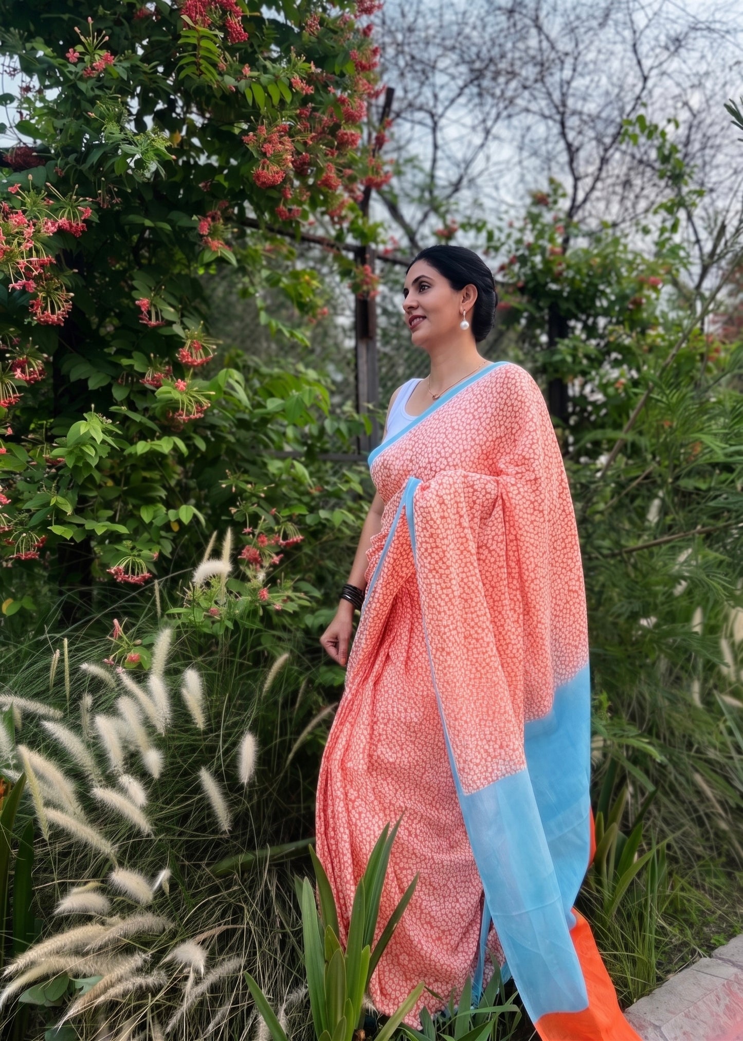 Oorja_Heritage Hand Block Printed Pure Cotton Saree